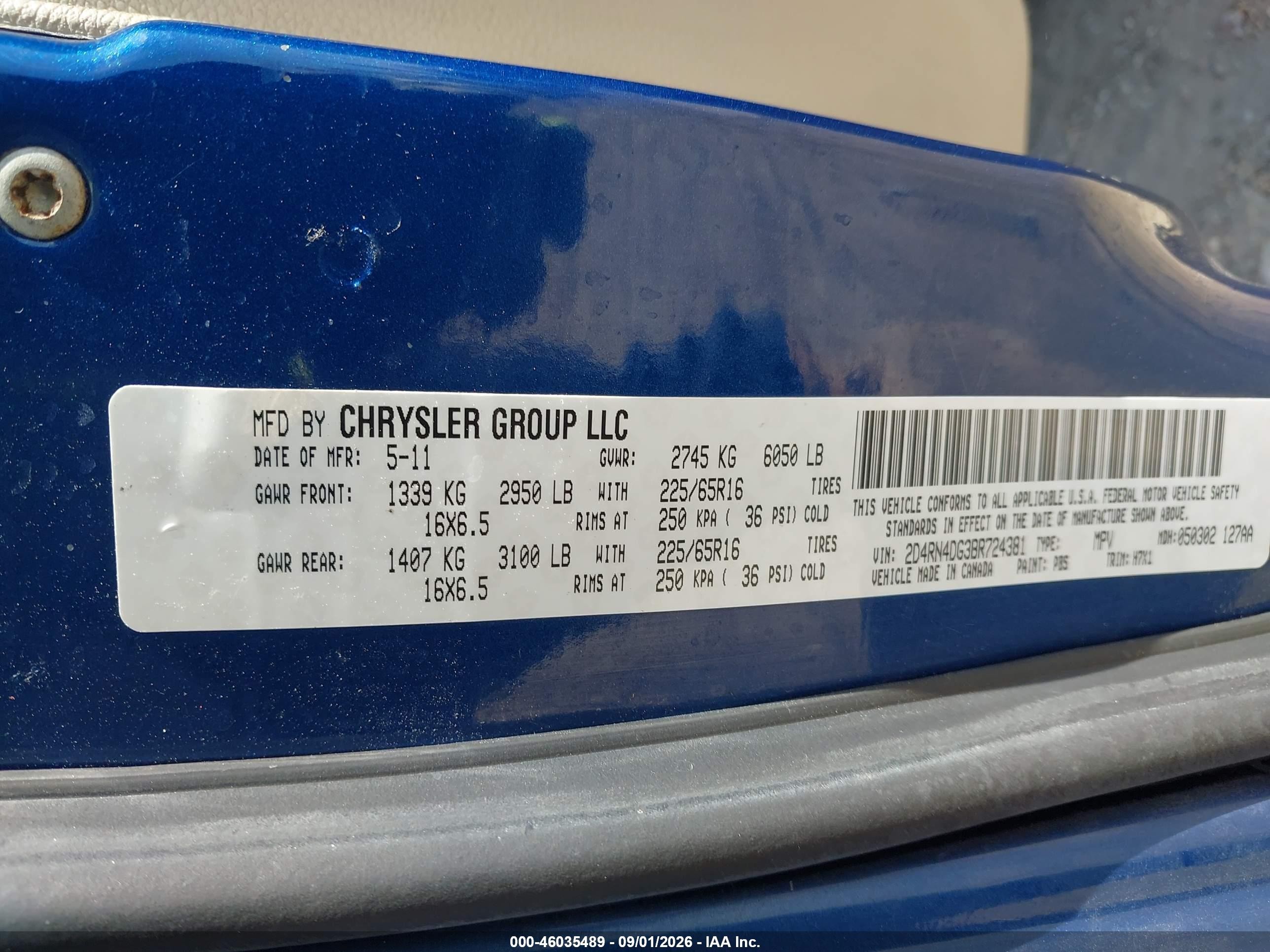 2011 Dodge Grand Caravan Express Dark Blue vin: 2D4RN4DG3BR724381