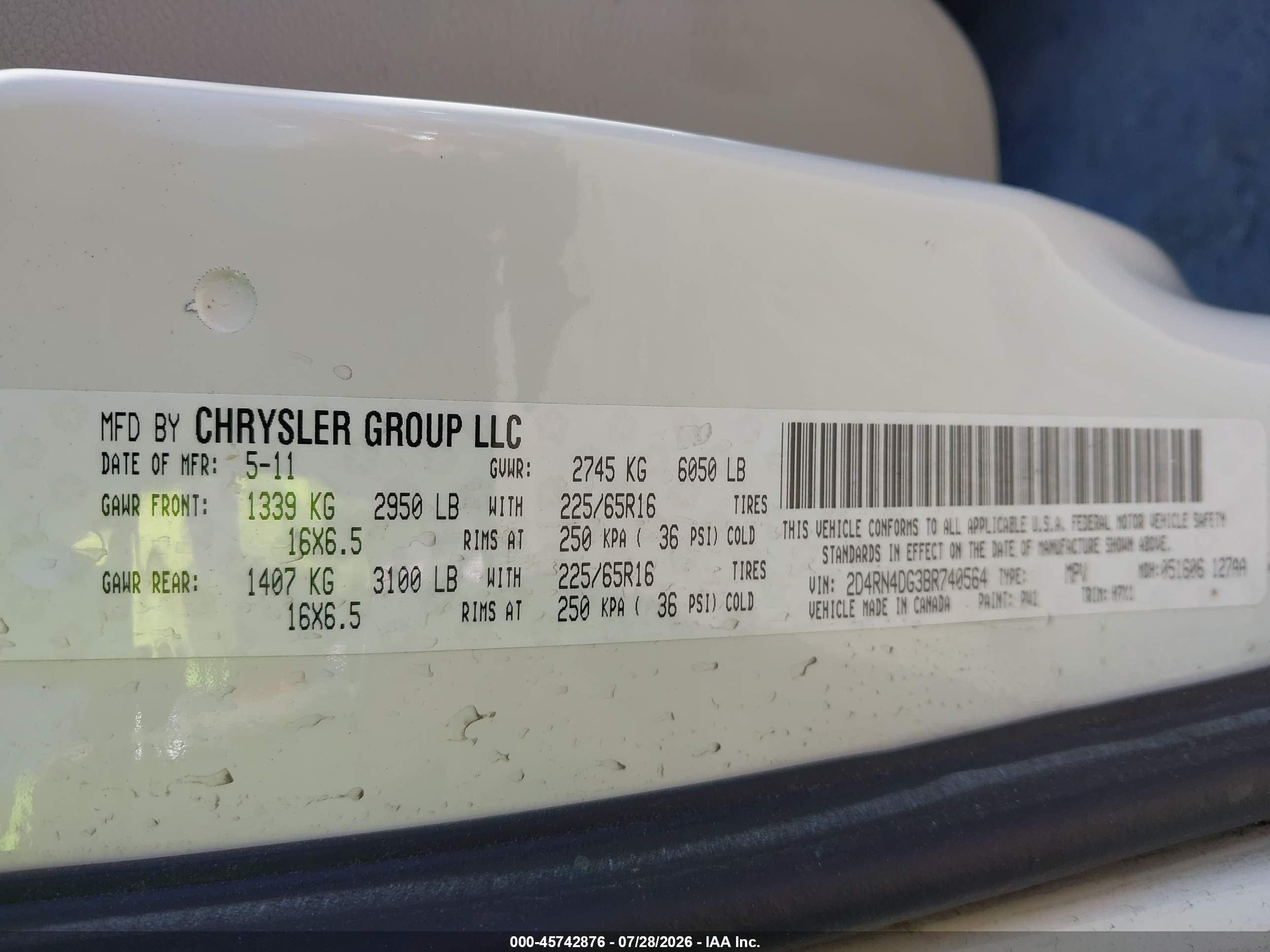 2011 Dodge Grand Caravan Express White vin: 2D4RN4DG3BR740564