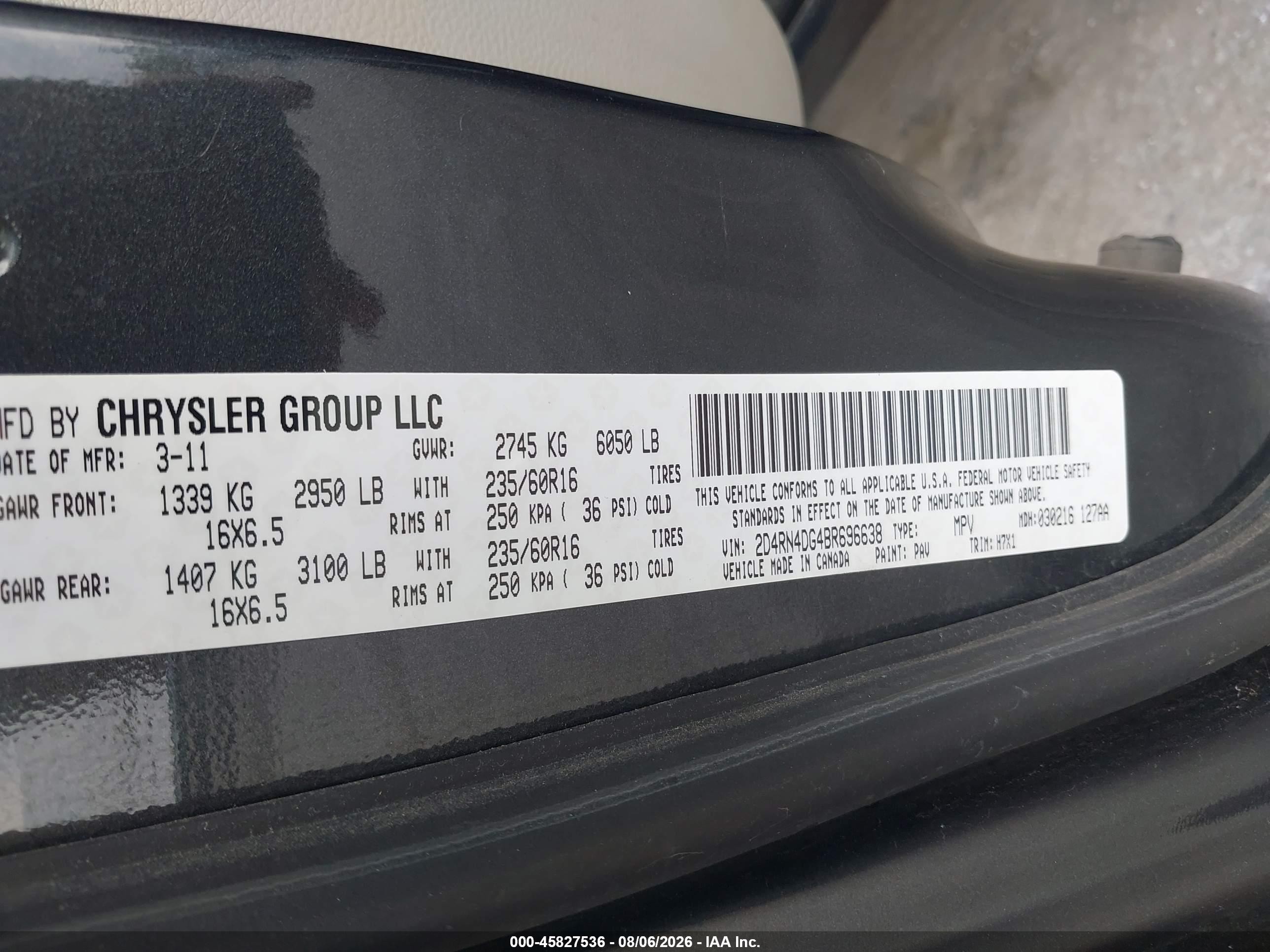 2011 Dodge Grand Caravan Express Gray vin: 2D4RN4DG4BR696638