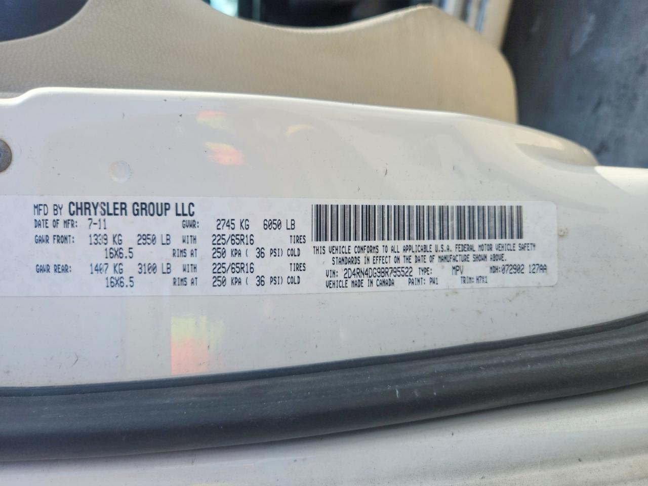 2011 Dodge Grand Caravan Express White vin: 2D4RN4DG9BR795522