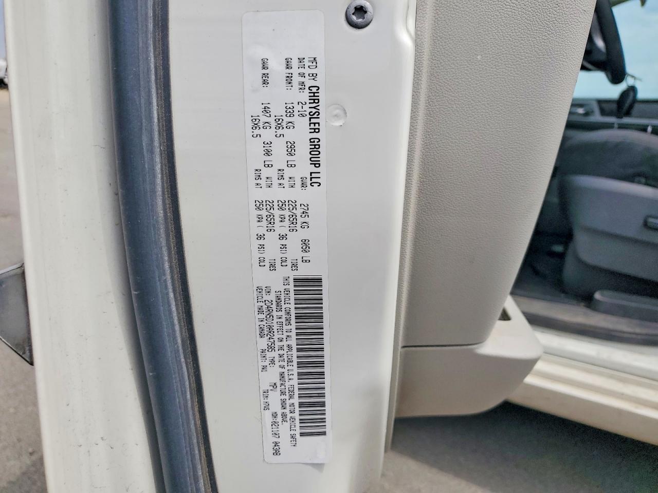 2010 Dodge Grand Caravan Sxt White vin: 2D4RN5D10AR247585