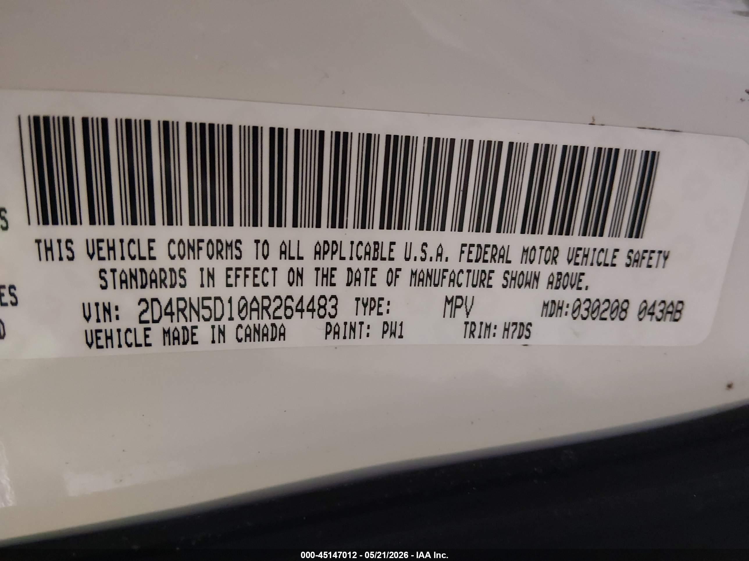 2010 Dodge Grand Caravan Sxt White vin: 2D4RN5D10AR264483