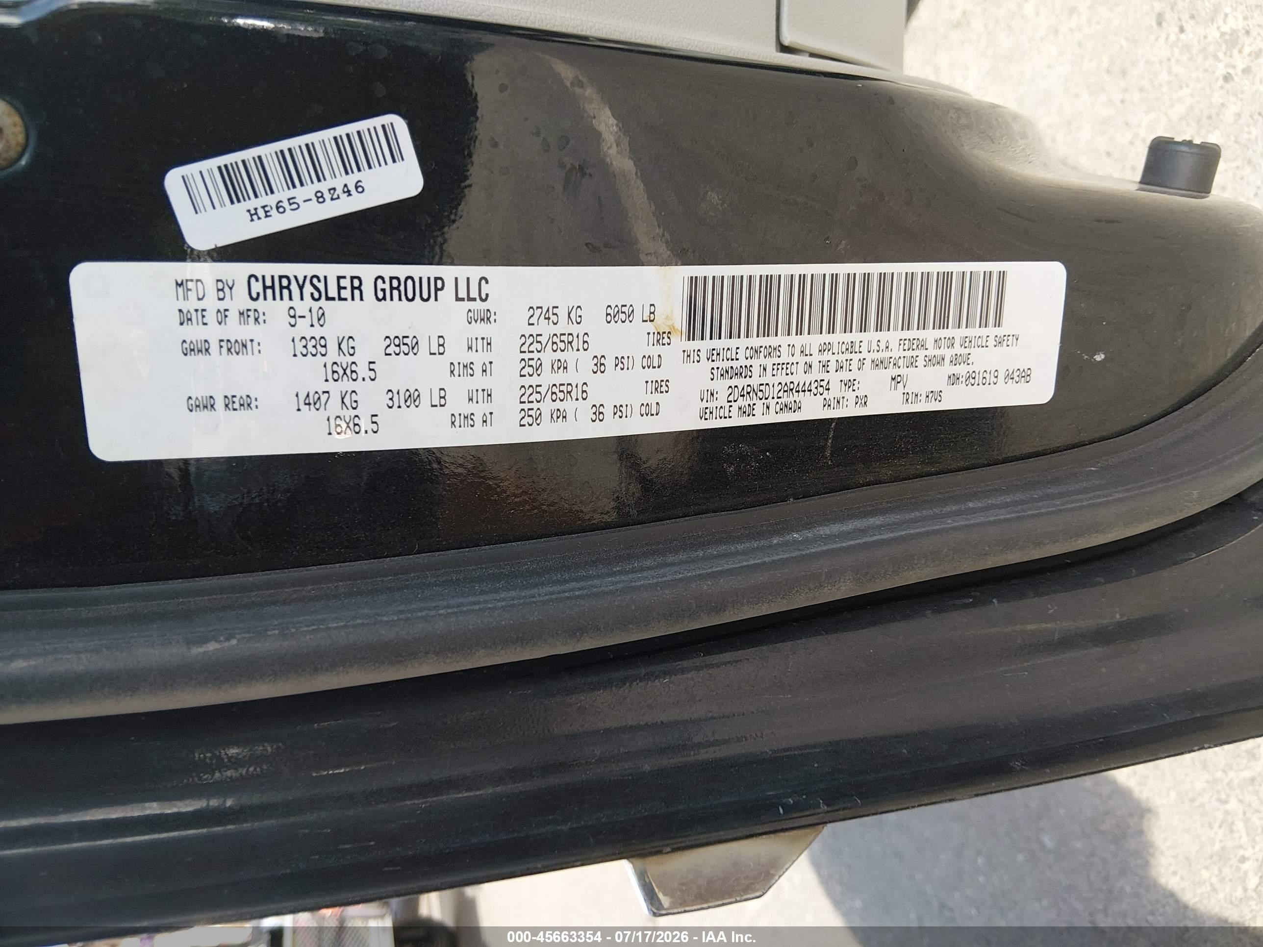 2010 Dodge Grand Caravan Sxt Black vin: 2D4RN5D12AR444354