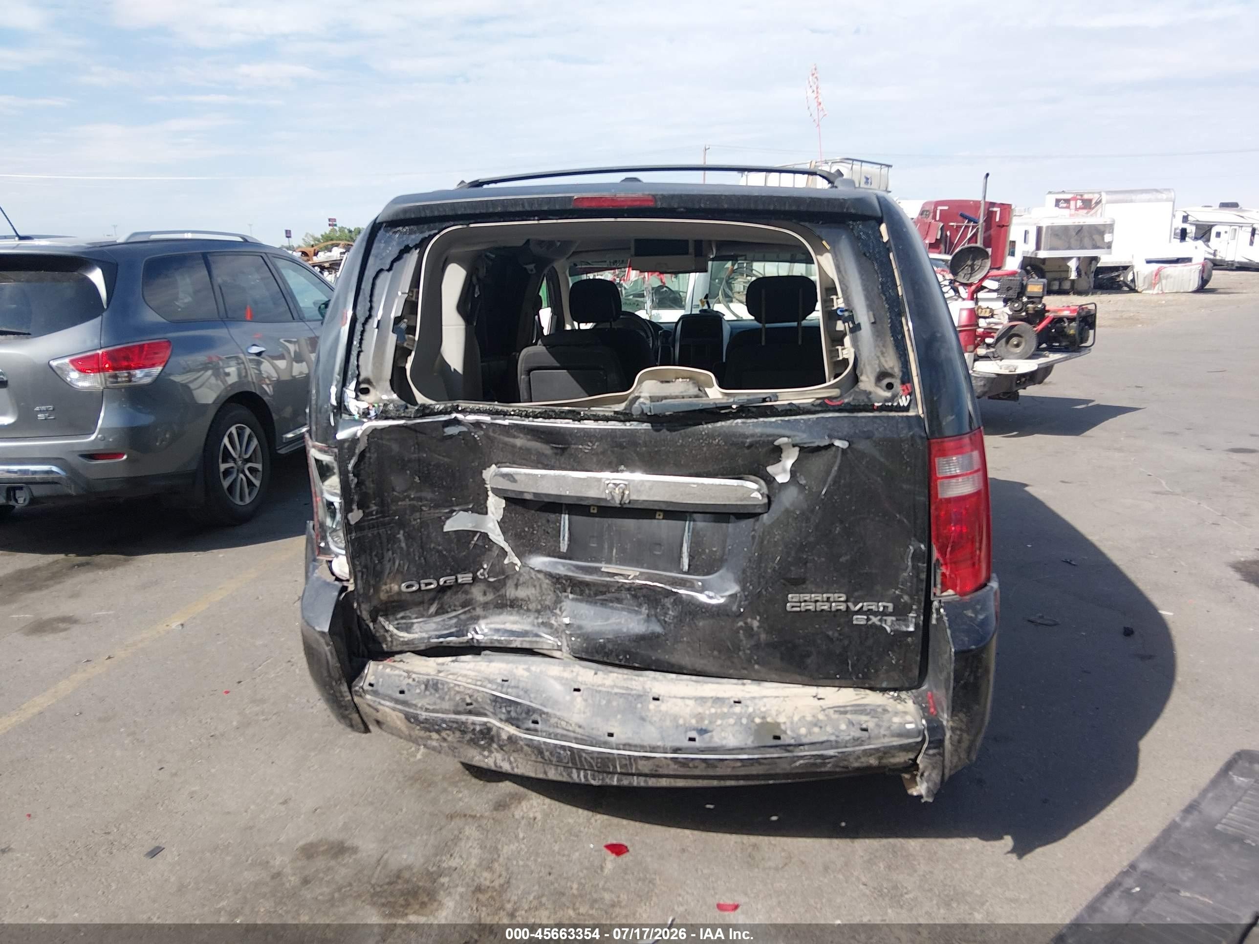 2010 Dodge Grand Caravan Sxt Black vin: 2D4RN5D12AR444354