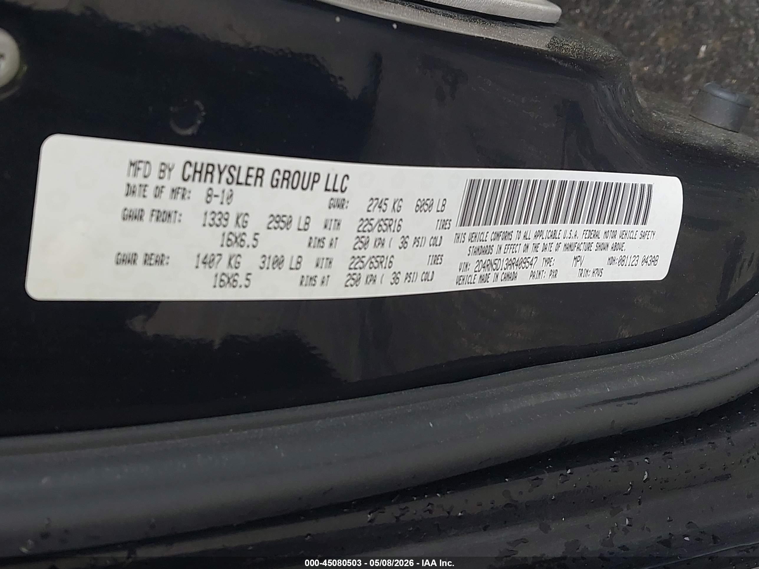 2010 Dodge Grand Caravan Sxt Black vin: 2D4RN5D13AR409547