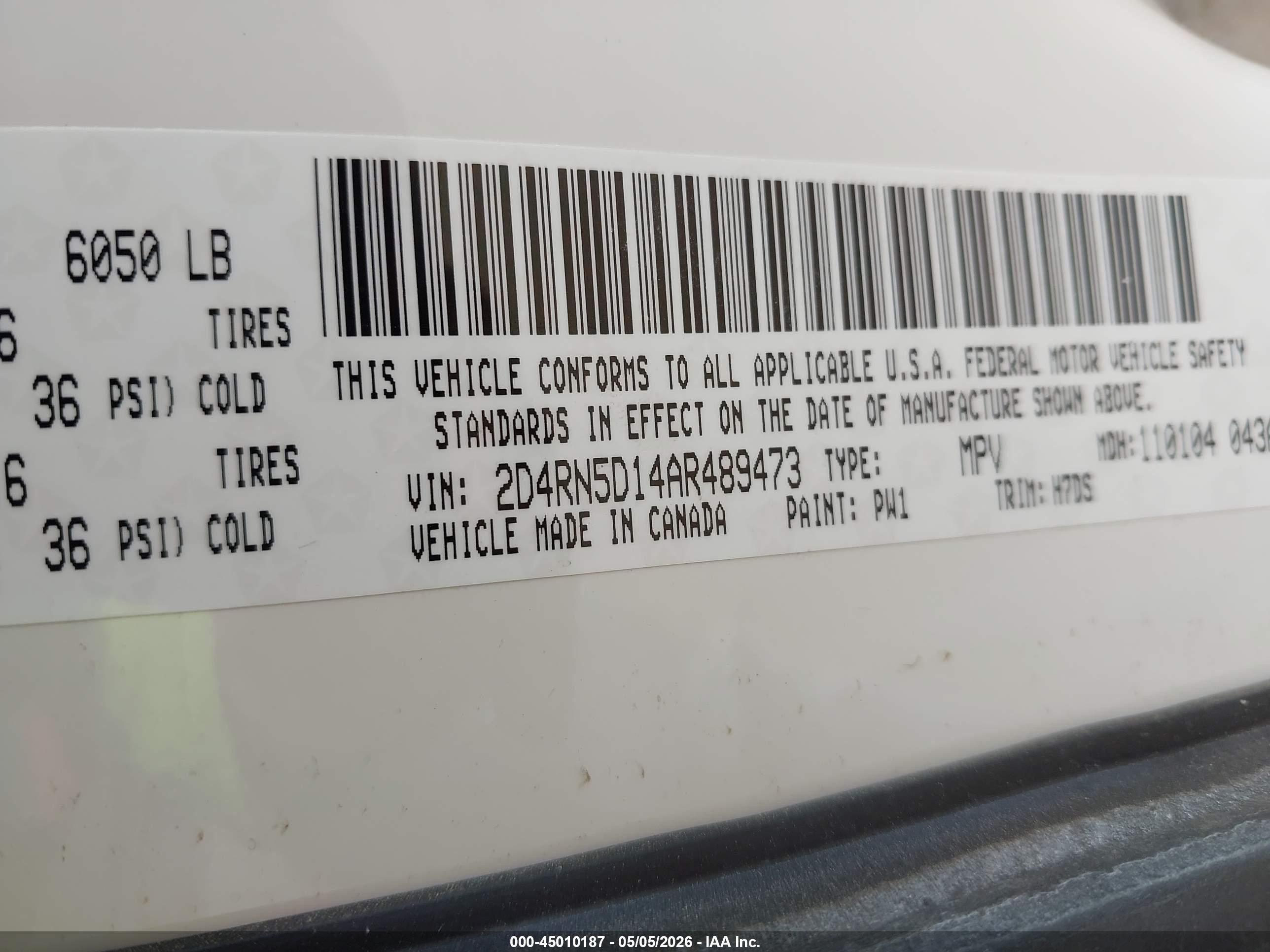 2010 Dodge Grand Caravan Sxt Белый vin: 2D4RN5D14AR489473
