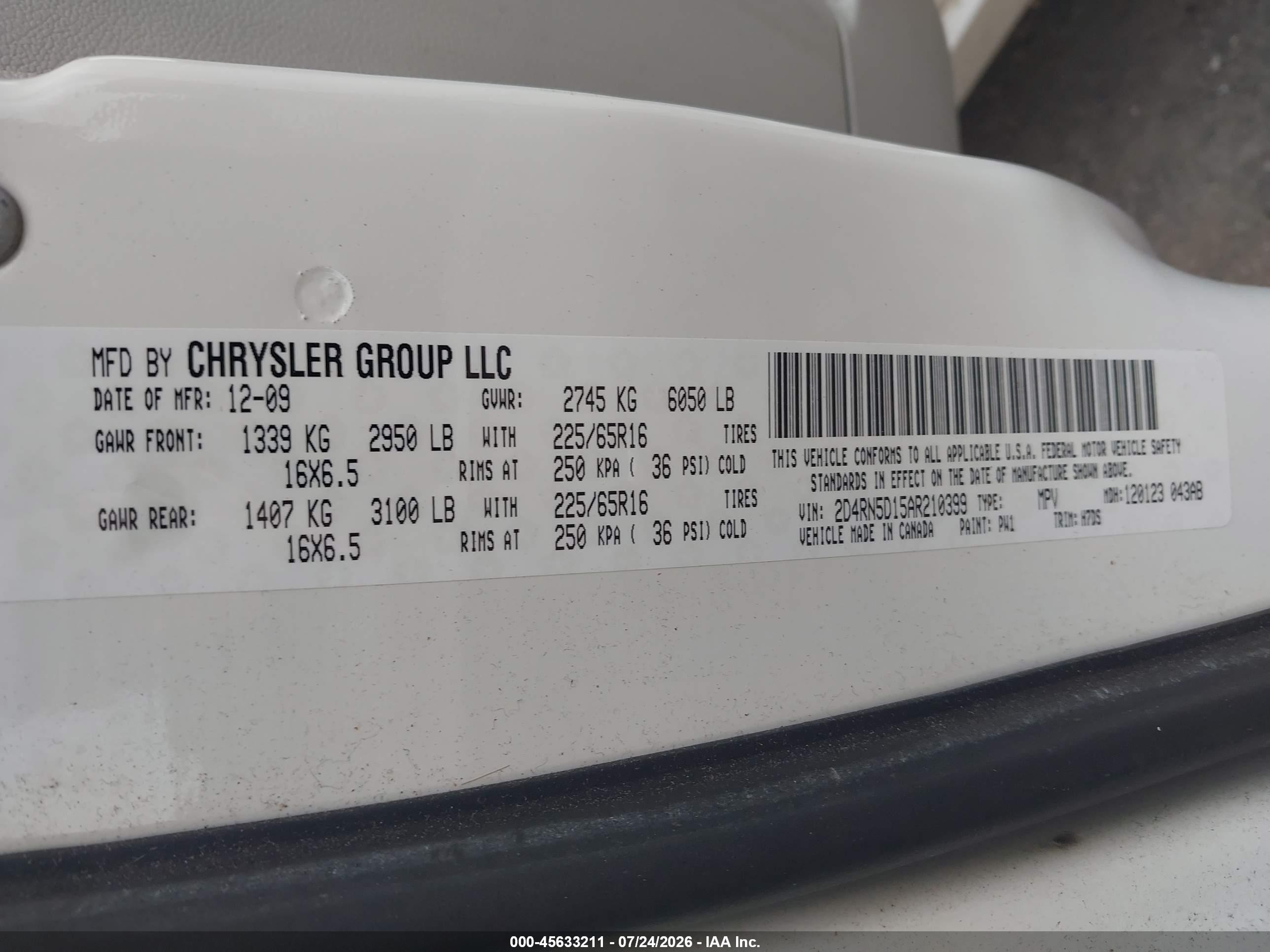 2010 Dodge Grand Caravan Sxt White vin: 2D4RN5D15AR210399