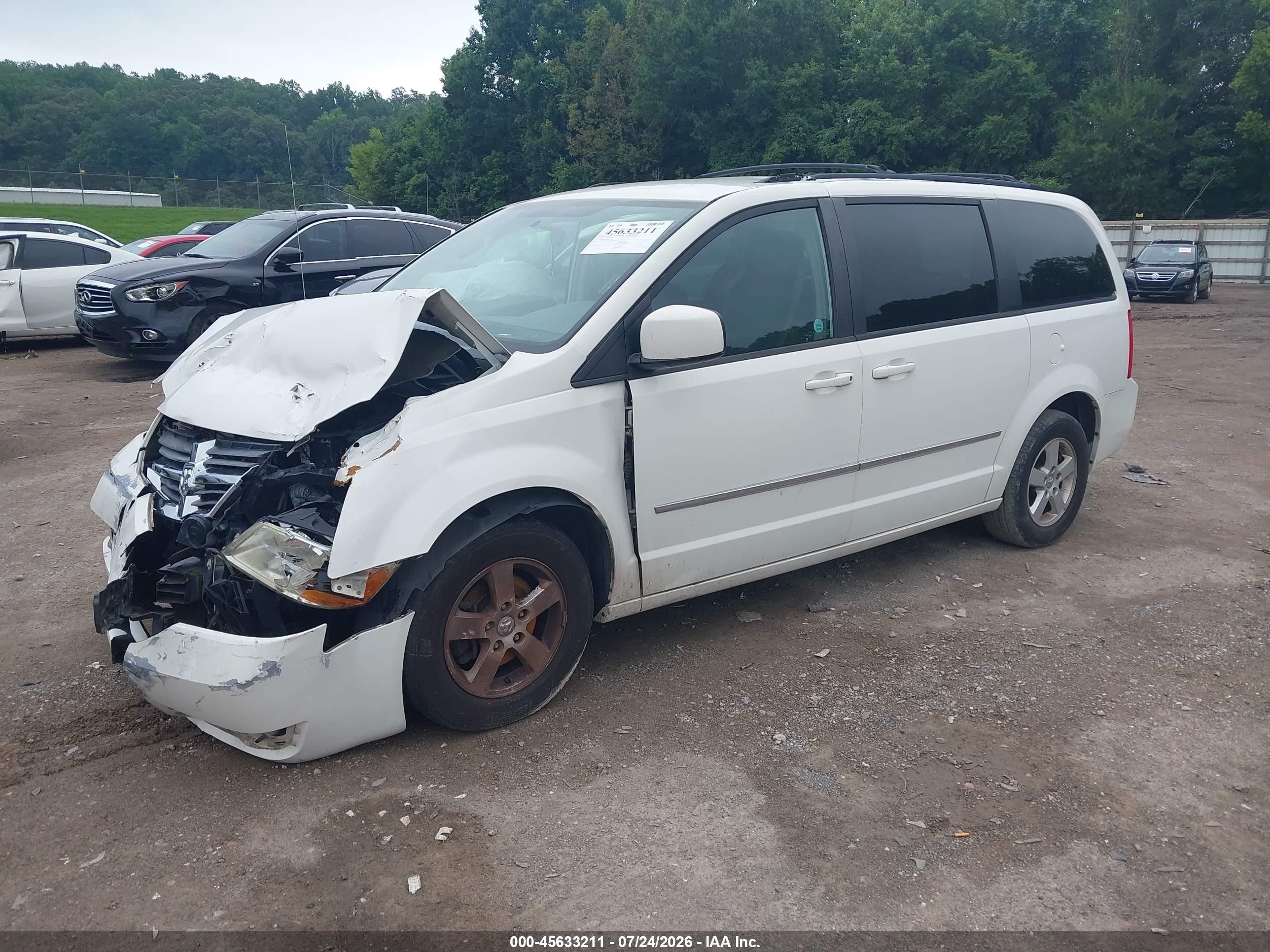 2010 Dodge Grand Caravan Sxt White vin: 2D4RN5D15AR210399