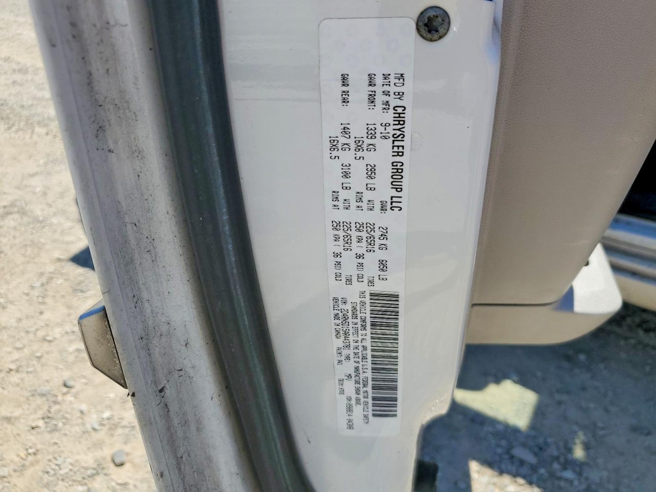 2010 Dodge Grand Caravan Sxt White vin: 2D4RN5D15AR443781