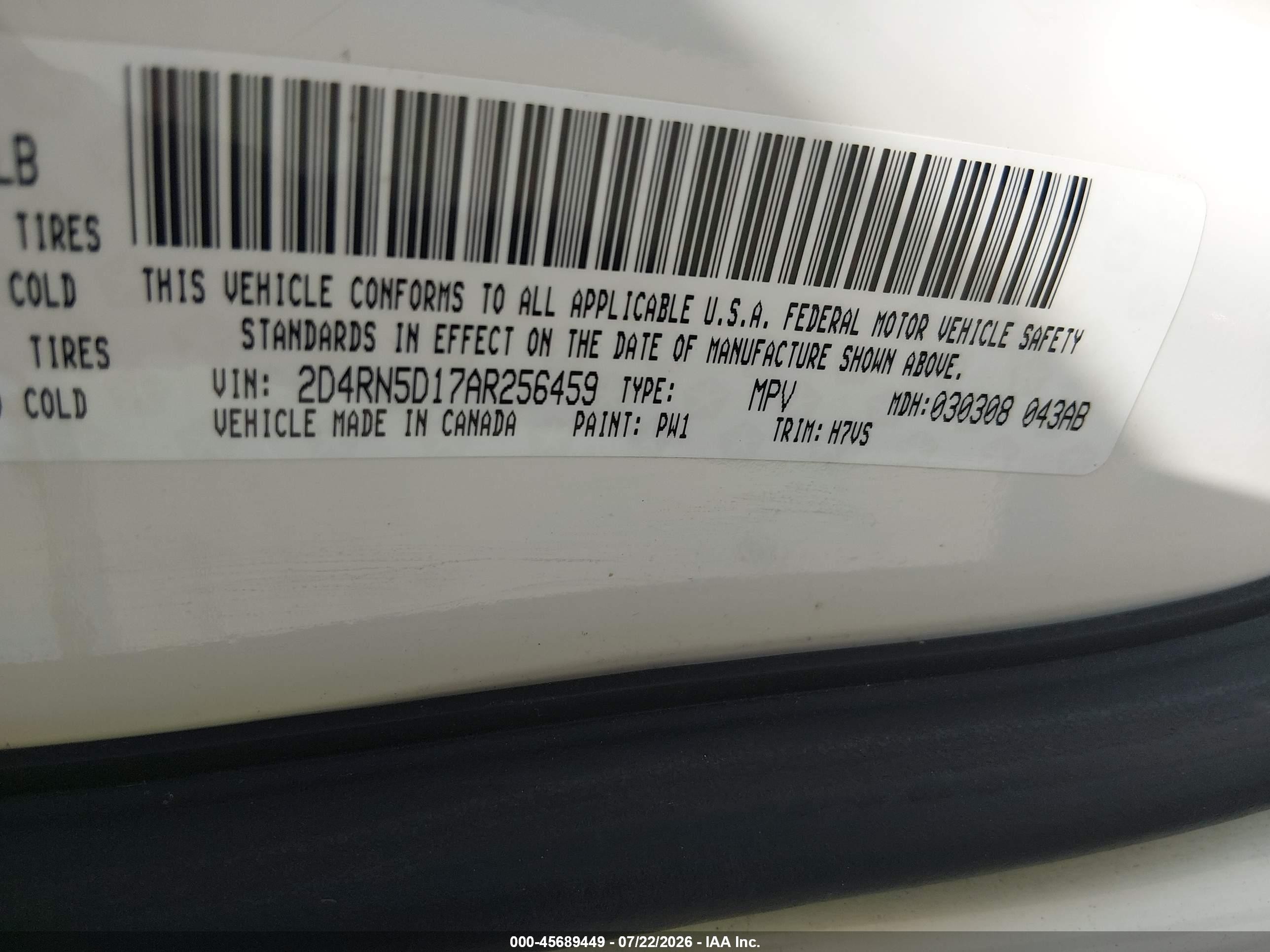 2010 Dodge Grand Caravan Sxt White vin: 2D4RN5D17AR256459