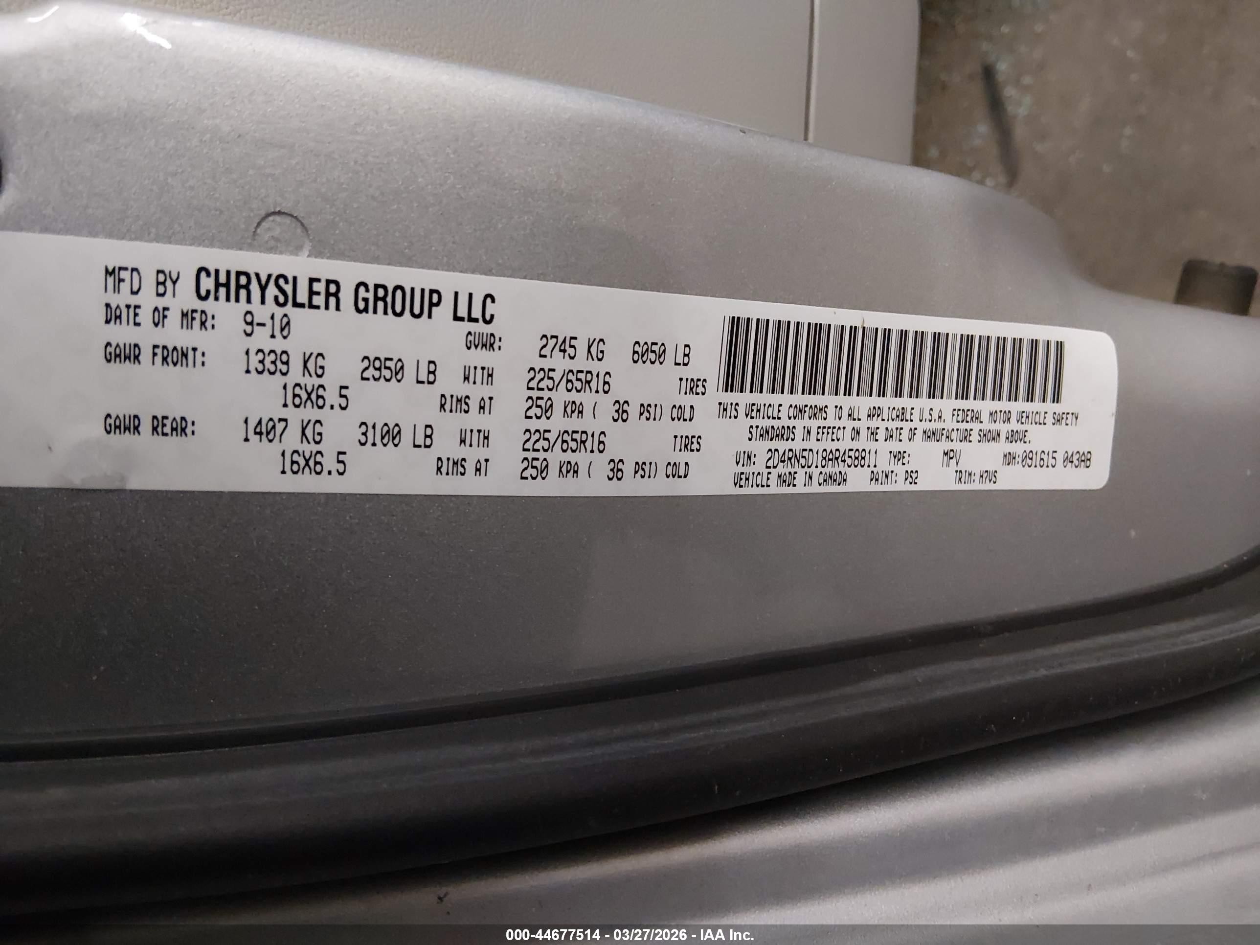 2010 Dodge Grand Caravan Sxt Silver vin: 2D4RN5D18AR458811