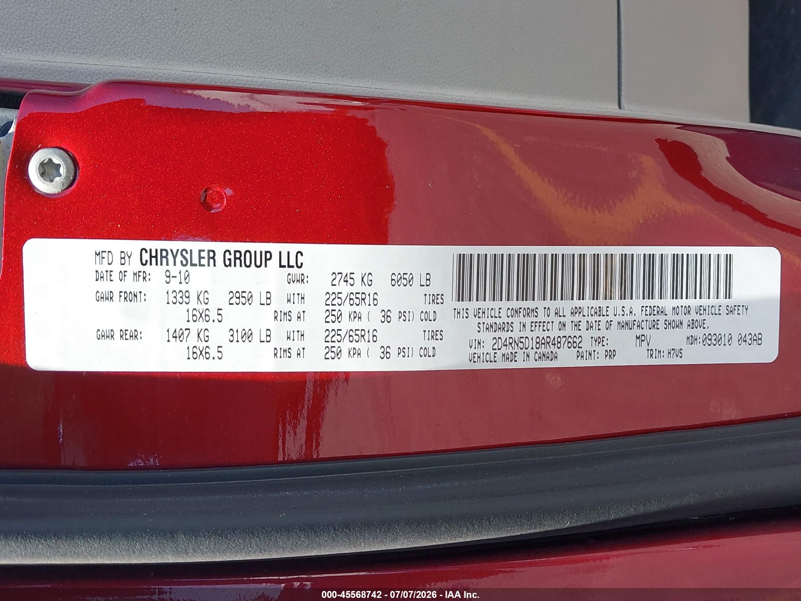 2010 Dodge Grand Caravan Sxt Red vin: 2D4RN5D18AR487662