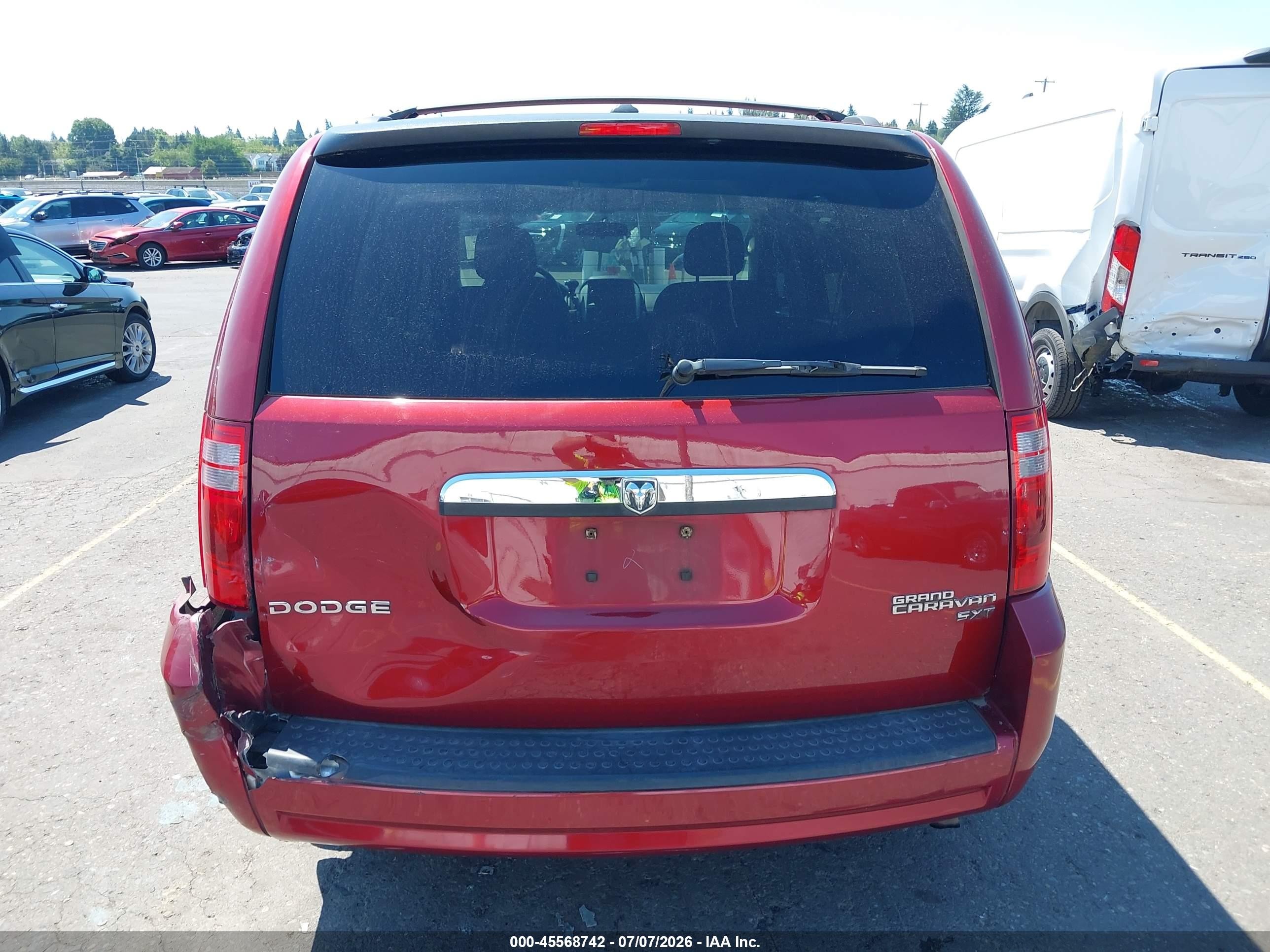 2010 Dodge Grand Caravan Sxt Red vin: 2D4RN5D18AR487662