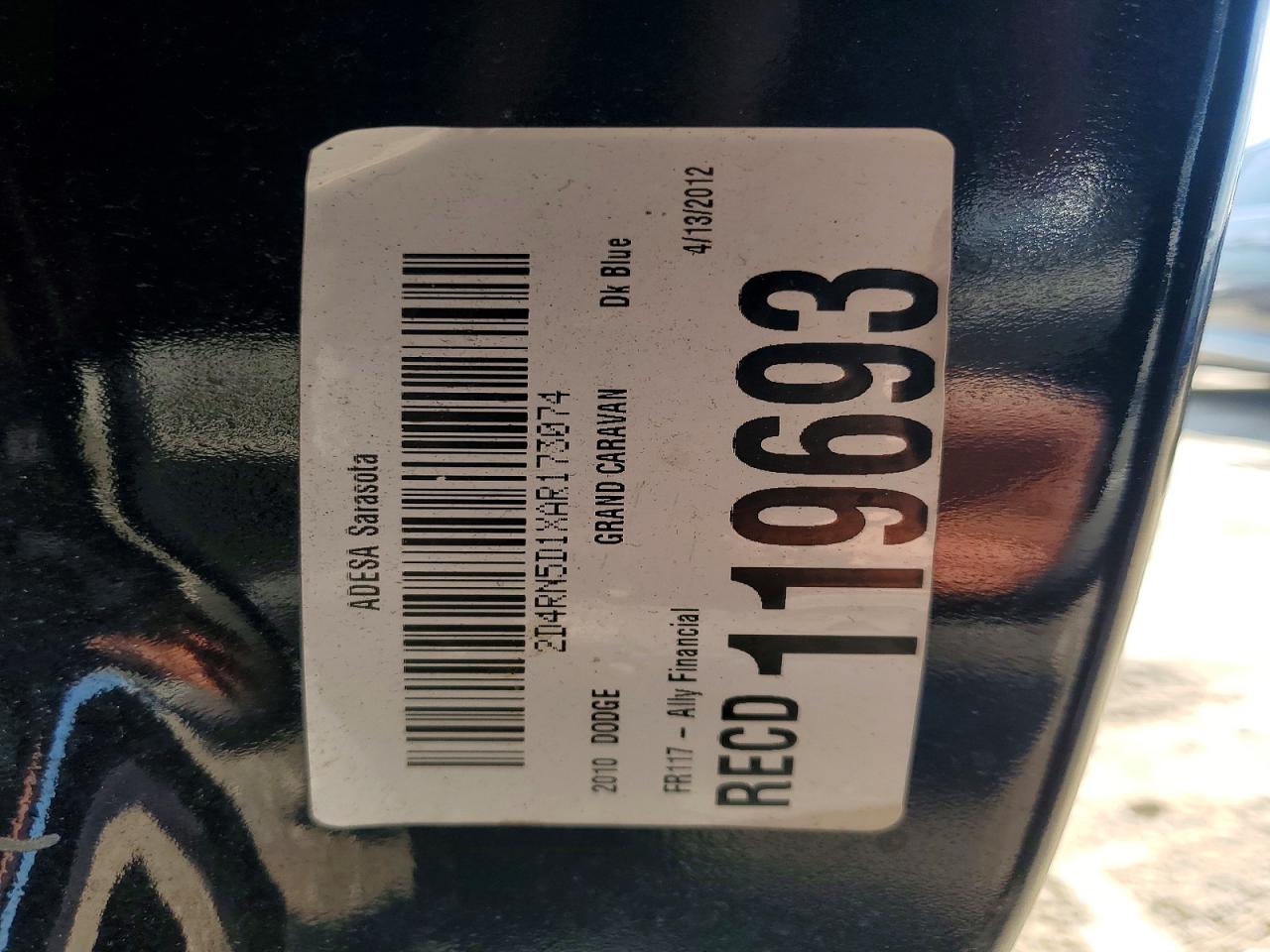 2010 Dodge Grand Caravan Sxt Blue vin: 2D4RN5D1XAR173074