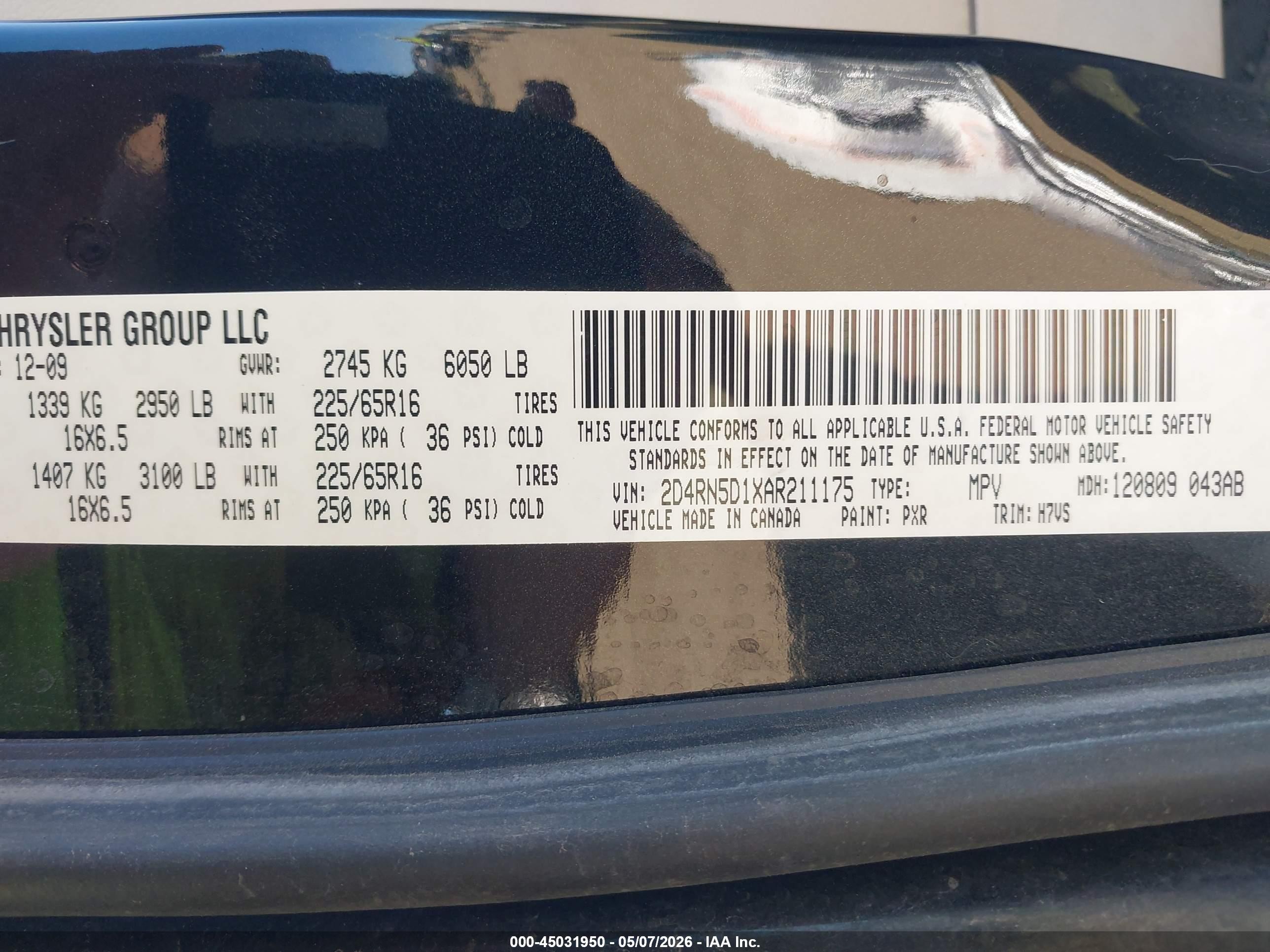 2010 Dodge Grand Caravan Sxt Black vin: 2D4RN5D1XAR211175