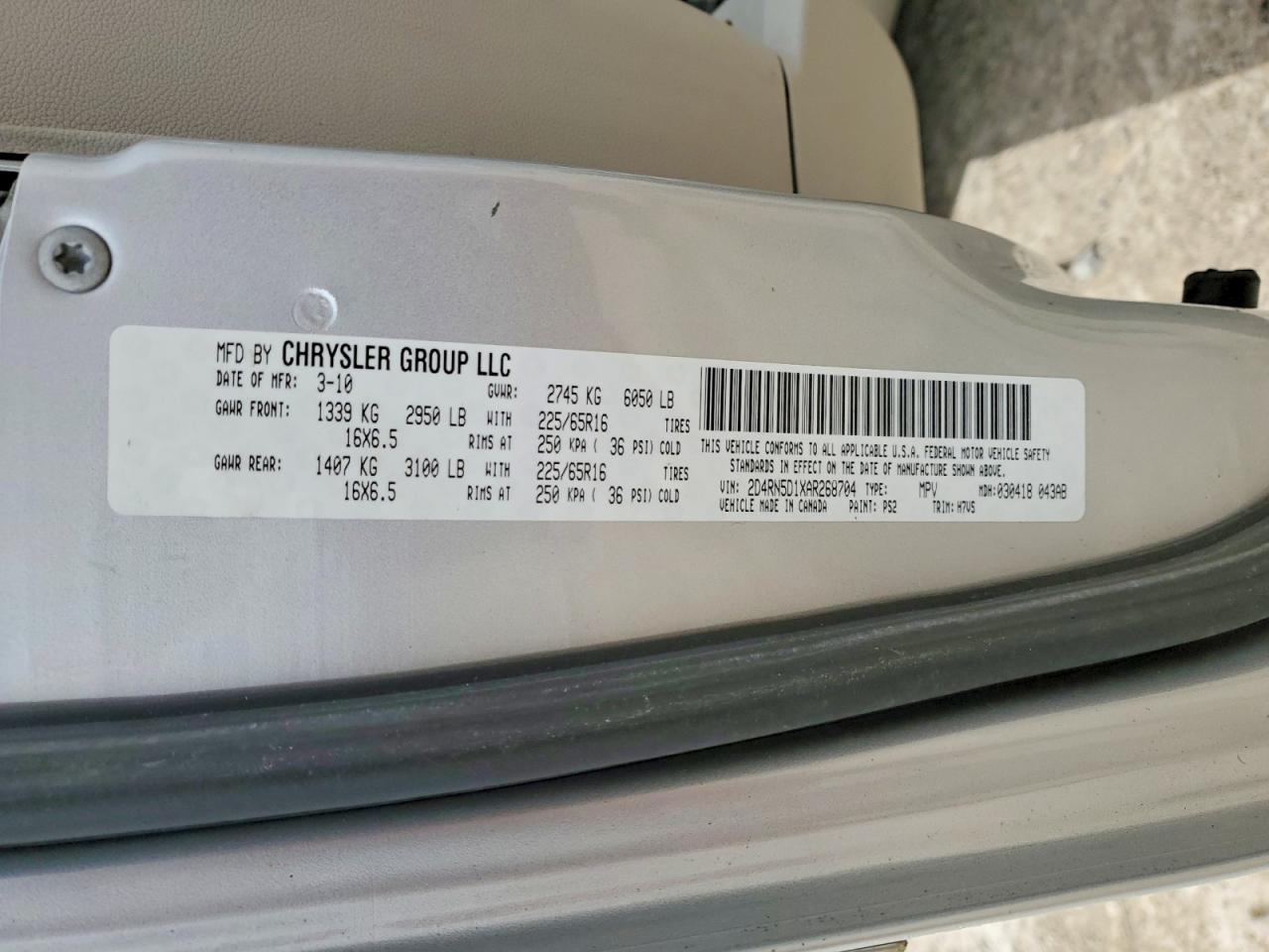 2010 Dodge Grand Caravan Sxt Silver vin: 2D4RN5D1XAR268704