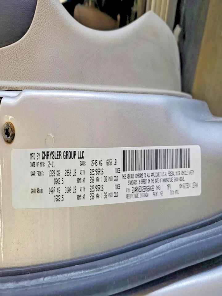 2011 Dodge Grand Caravan Crew Silver vin: 2D4RN5DG2BR660632