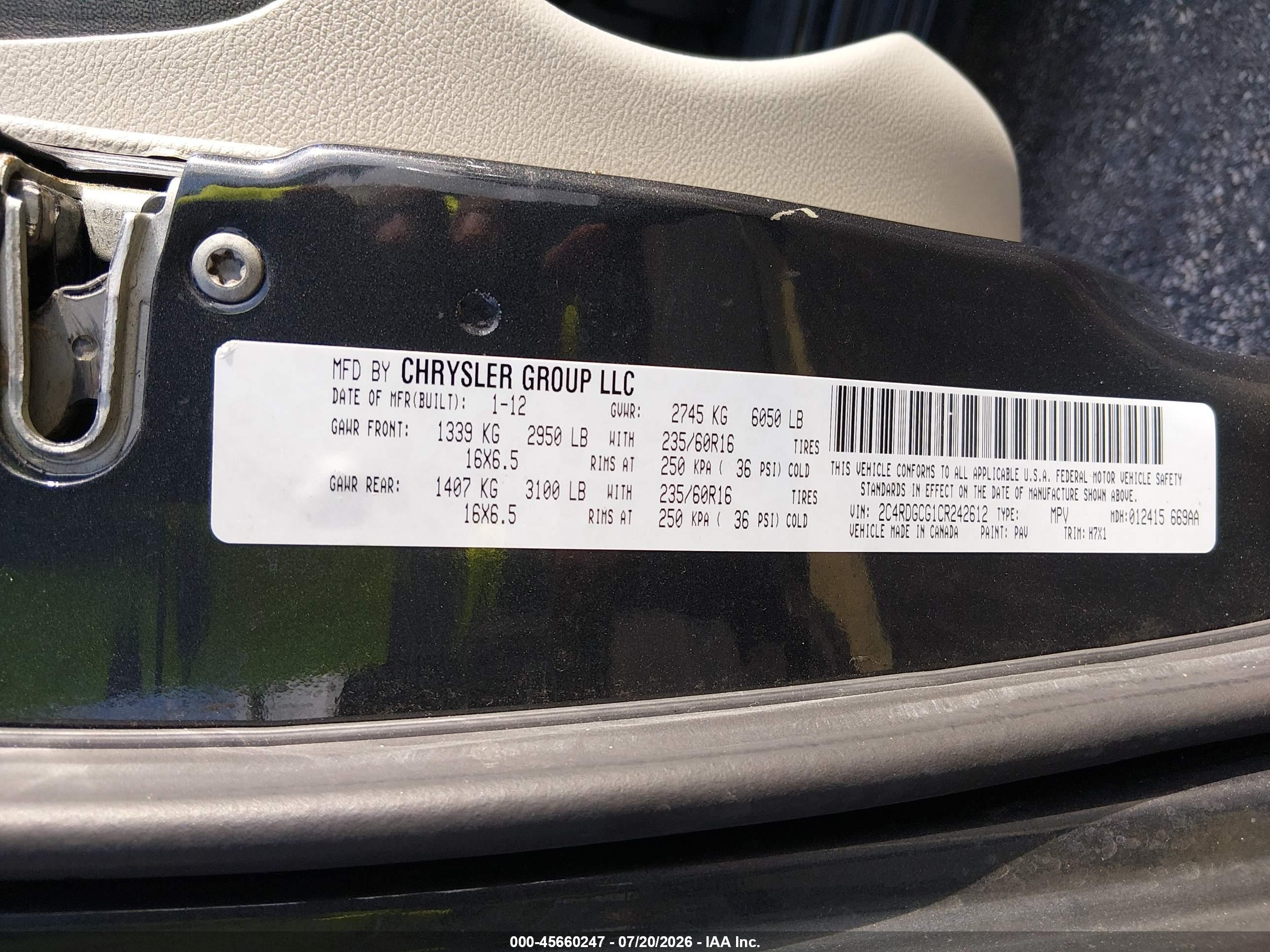 2011 Dodge Grand Caravan Crew Серый vin: 2D4RN5DGXBR711813