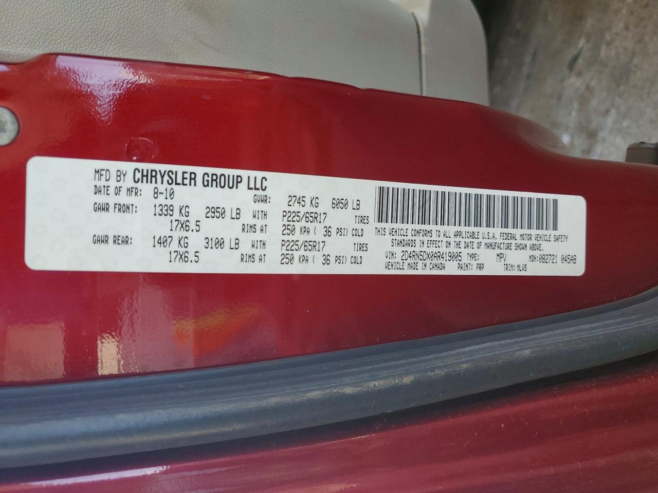 2010 Dodge Grand Caravan Sxt Maroon vin: 2D4RN5DX0AR419005