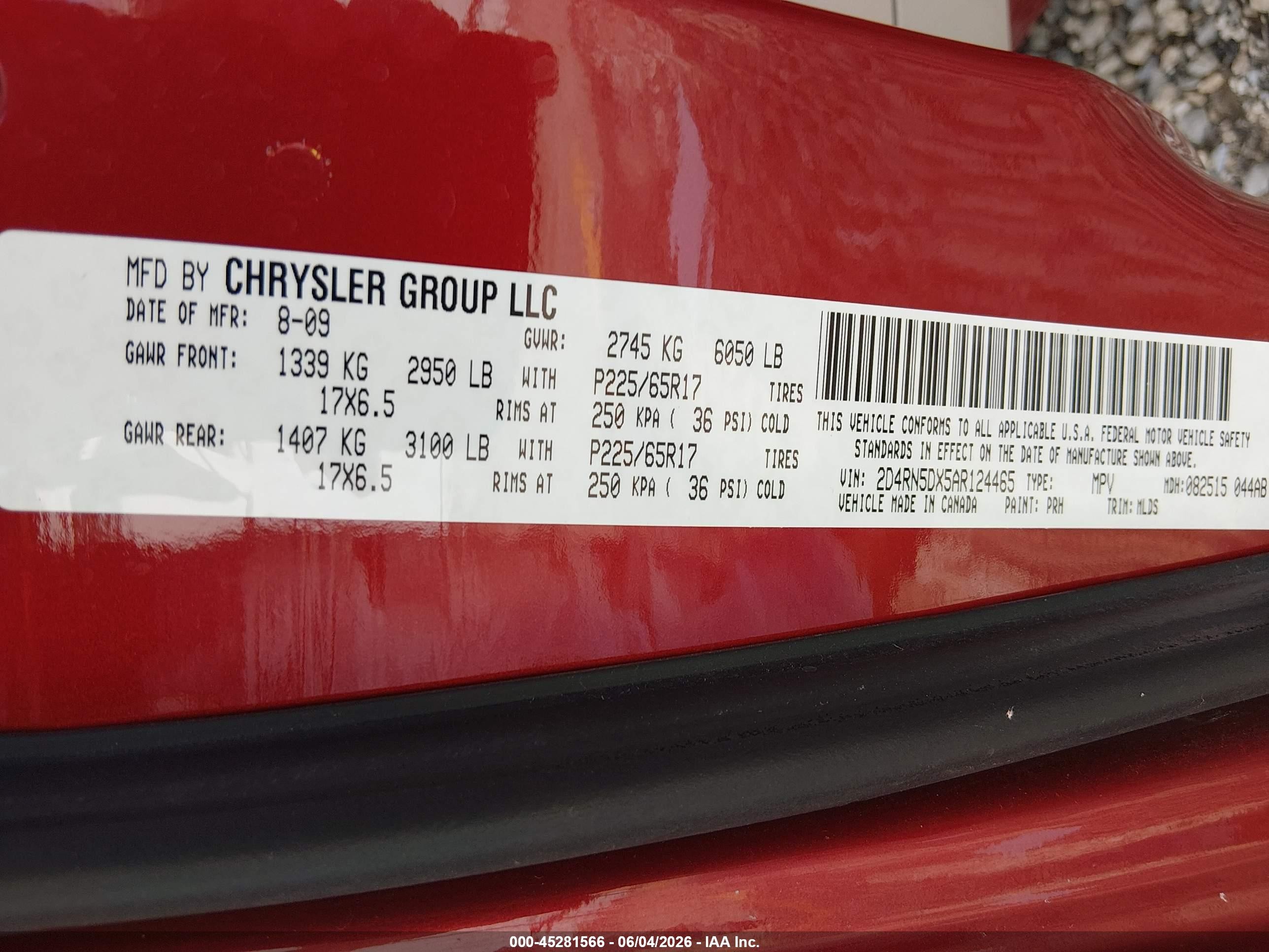 2010 Dodge Grand Caravan Sxt Red vin: 2D4RN5DX5AR124465