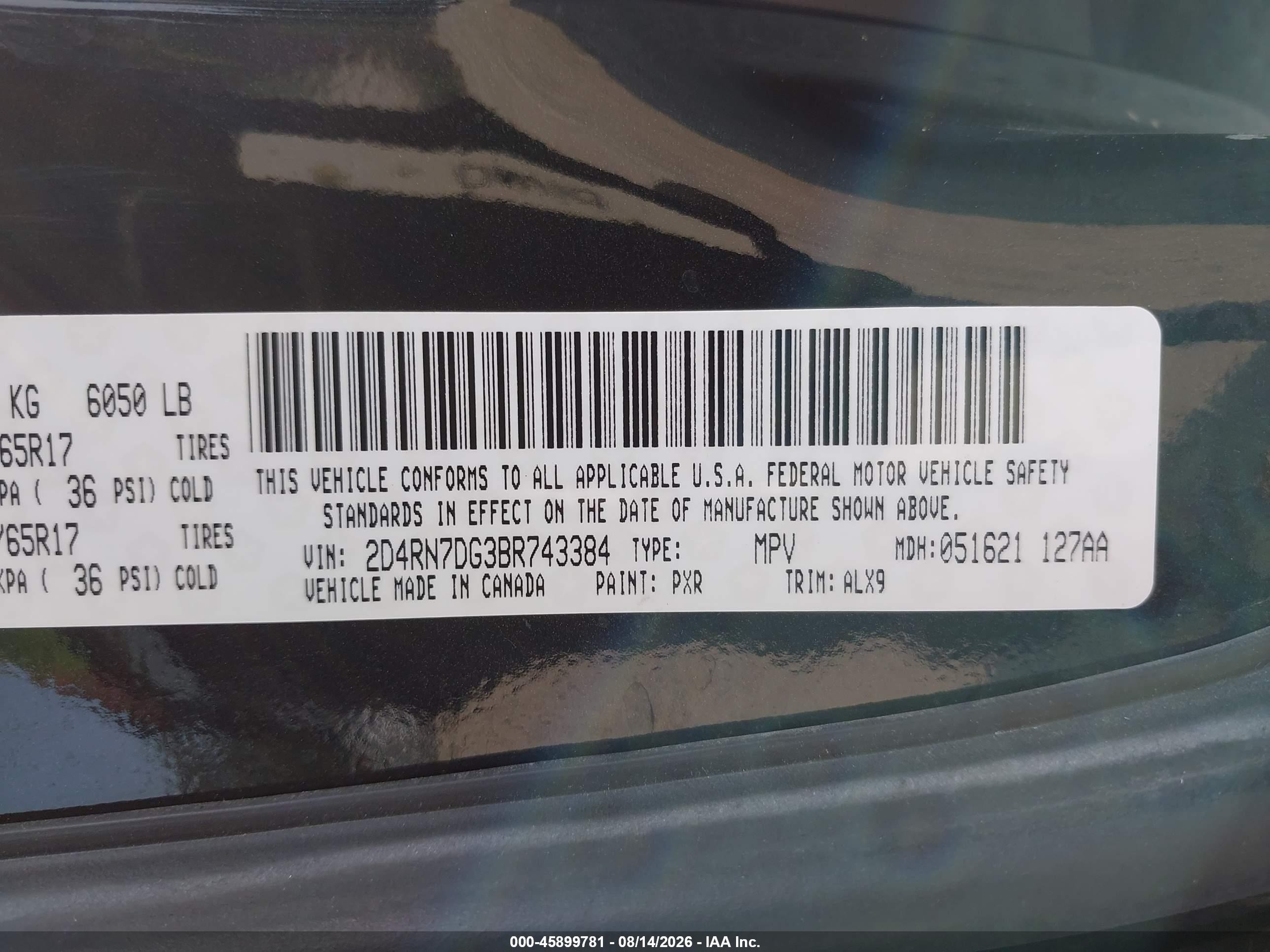 2011 Dodge Grand Caravan R/t Gray vin: 2D4RN7DG3BR743384