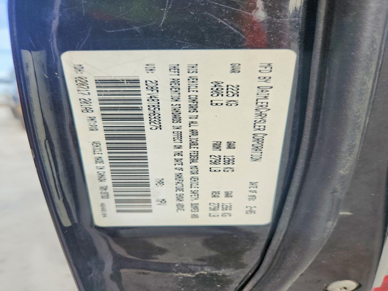 2005 Dodge Magnum Se Black vin: 2D8FV48T85H693275