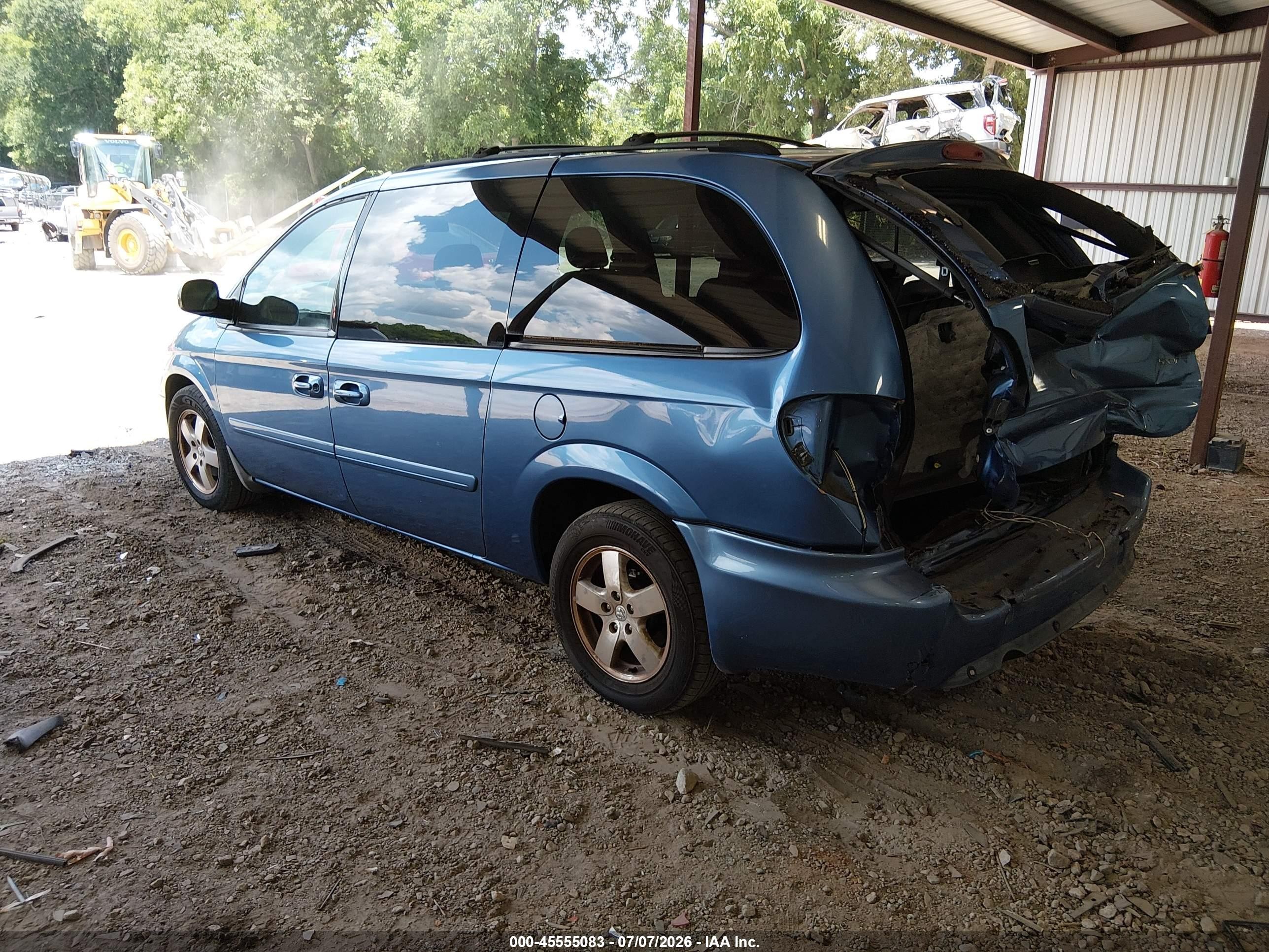 2007 Dodge Grand Caravan Sxt Blue vin: 2D8GP44L07R110263