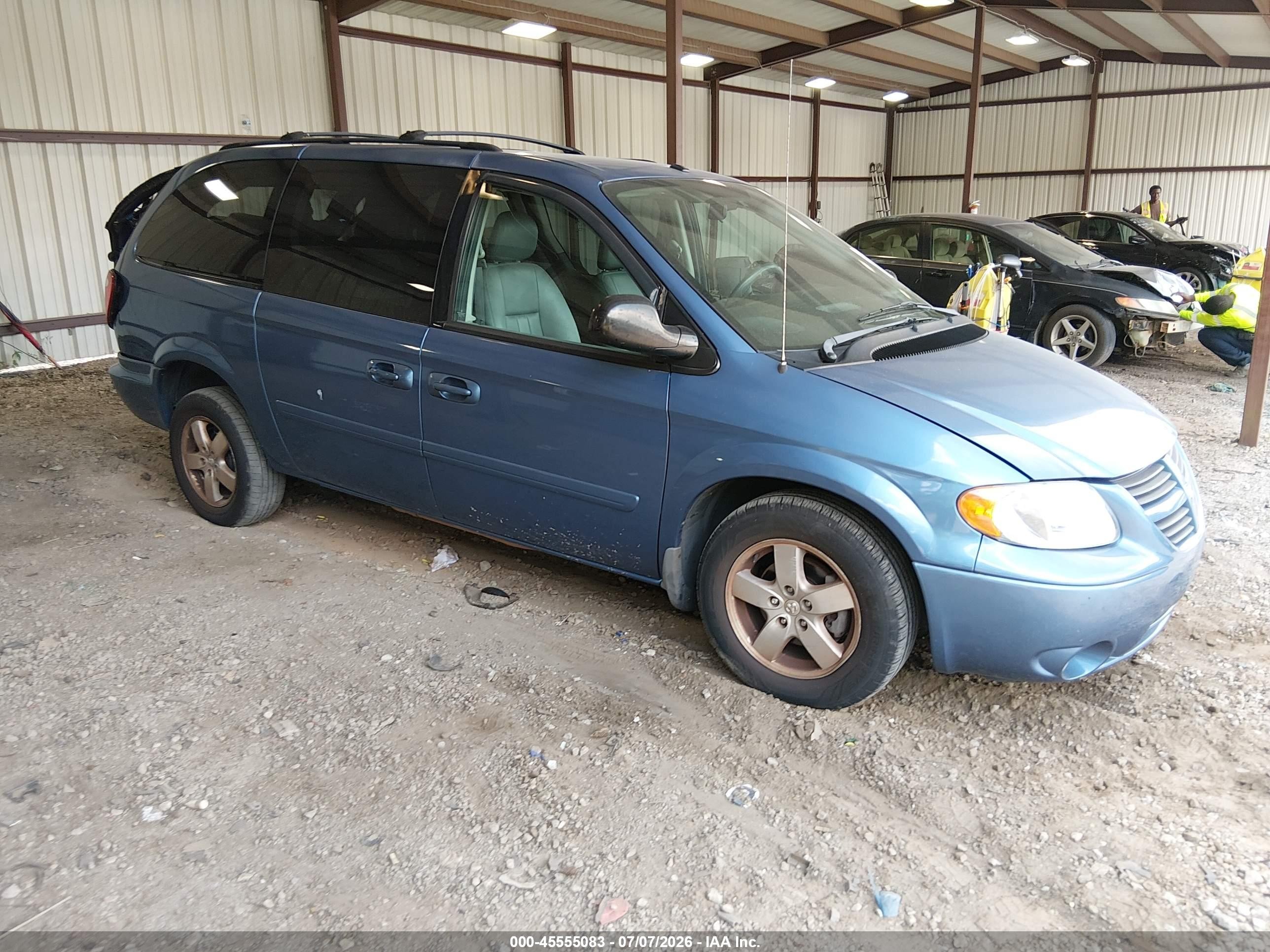 2007 Dodge Grand Caravan Sxt Blue vin: 2D8GP44L07R110263