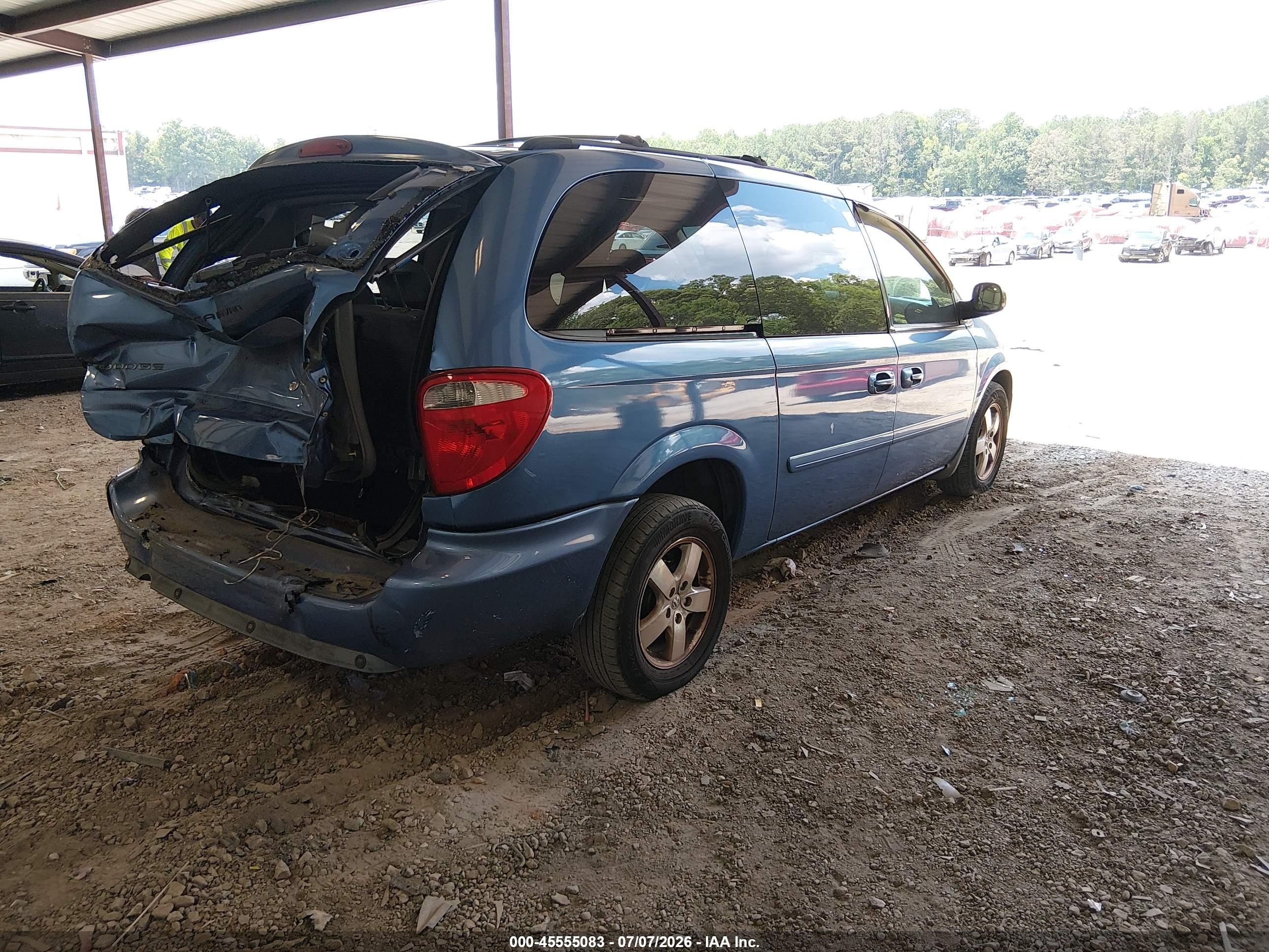 2007 Dodge Grand Caravan Sxt Blue vin: 2D8GP44L07R110263