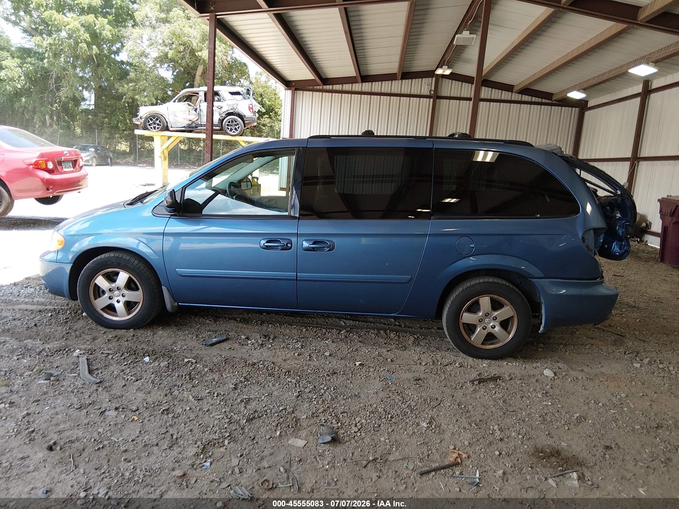 2007 Dodge Grand Caravan Sxt Blue vin: 2D8GP44L07R110263