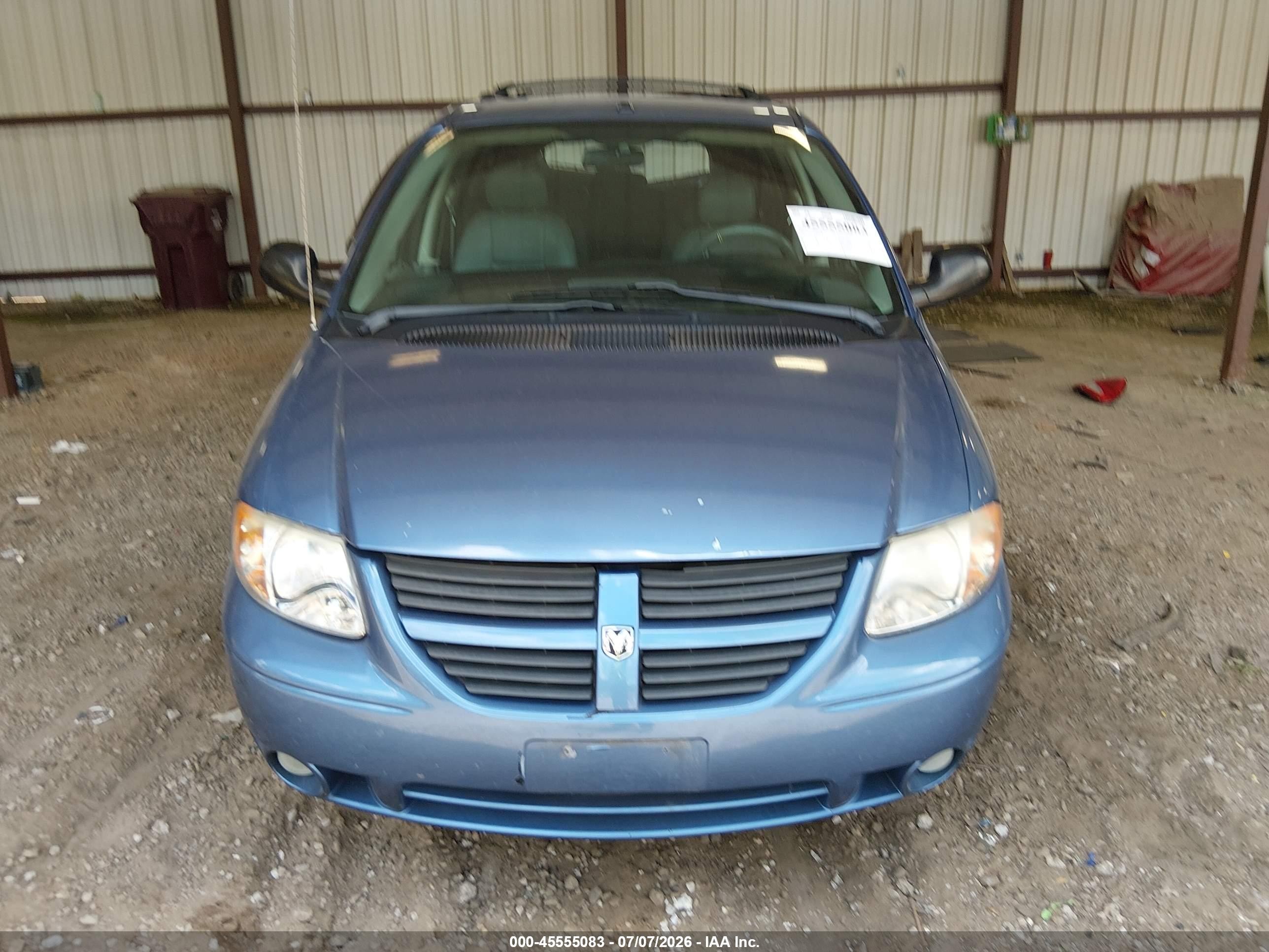 2007 Dodge Grand Caravan Sxt Blue vin: 2D8GP44L07R110263