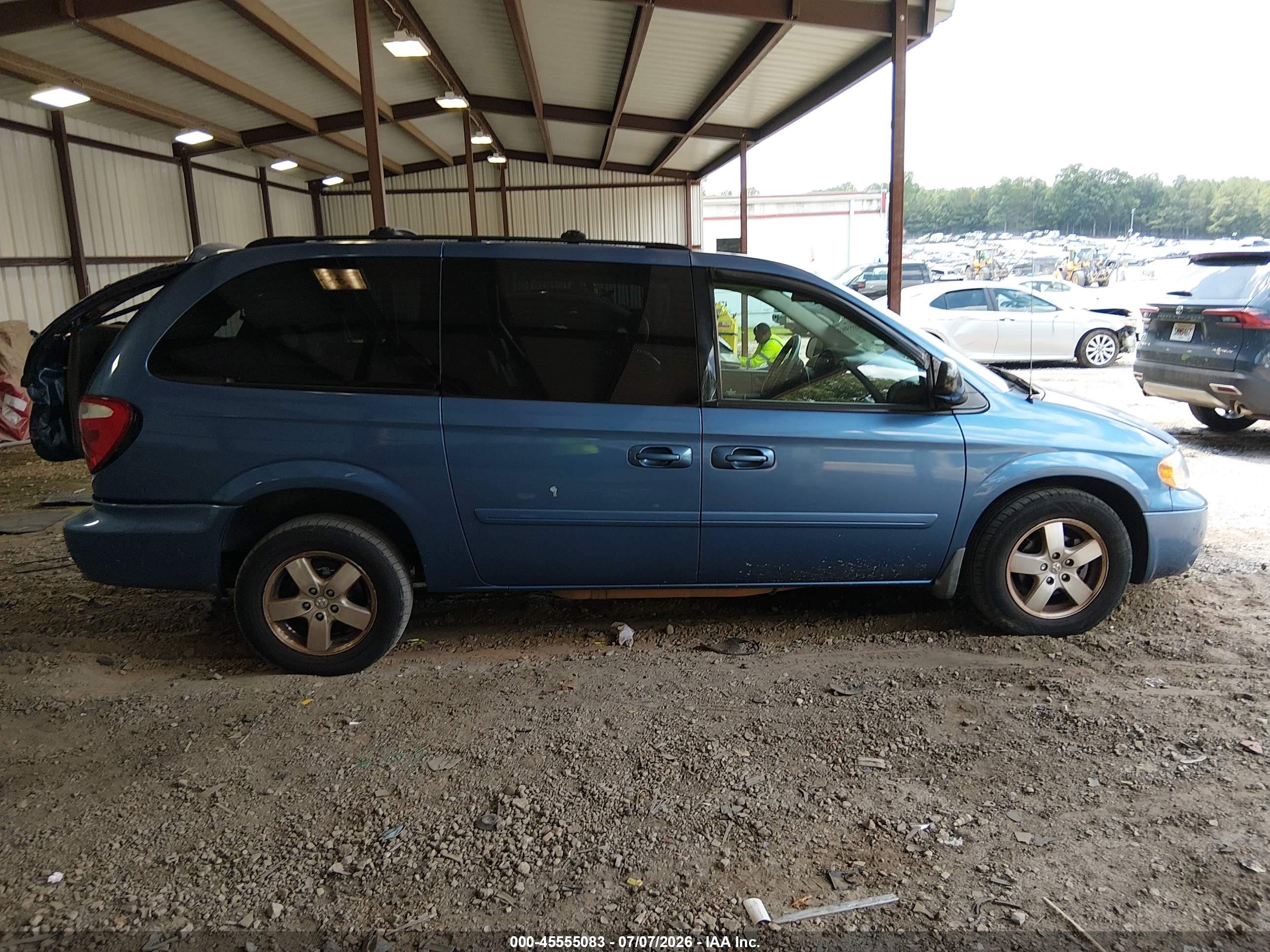 2007 Dodge Grand Caravan Sxt Blue vin: 2D8GP44L07R110263