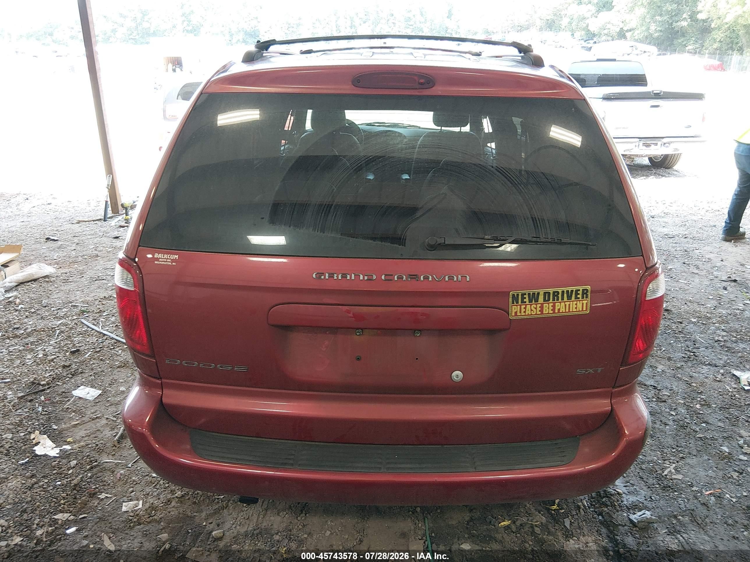 2007 Dodge Grand Caravan Sxt Red vin: 2D8GP44L87R266244