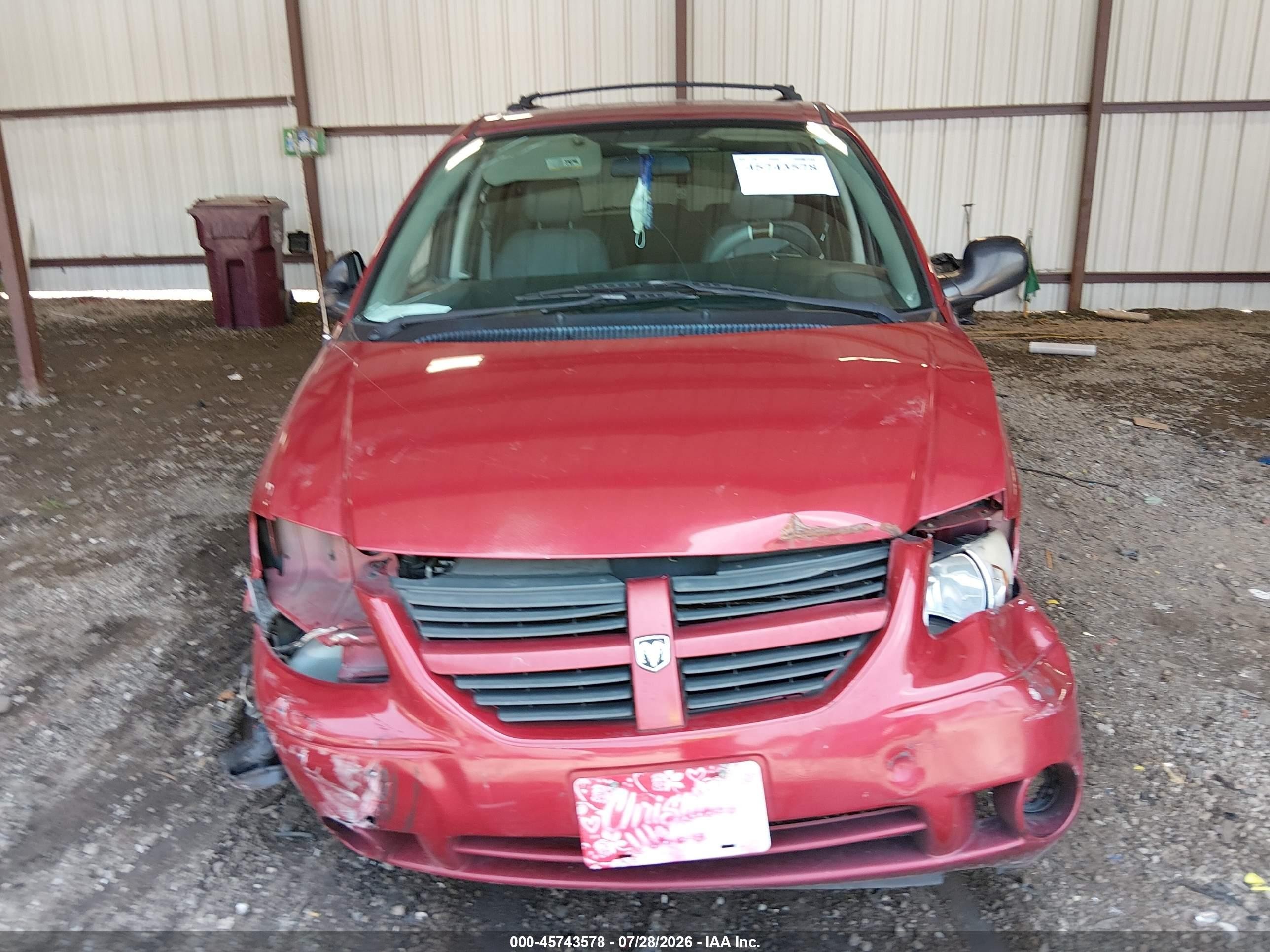 2007 Dodge Grand Caravan Sxt Red vin: 2D8GP44L87R266244