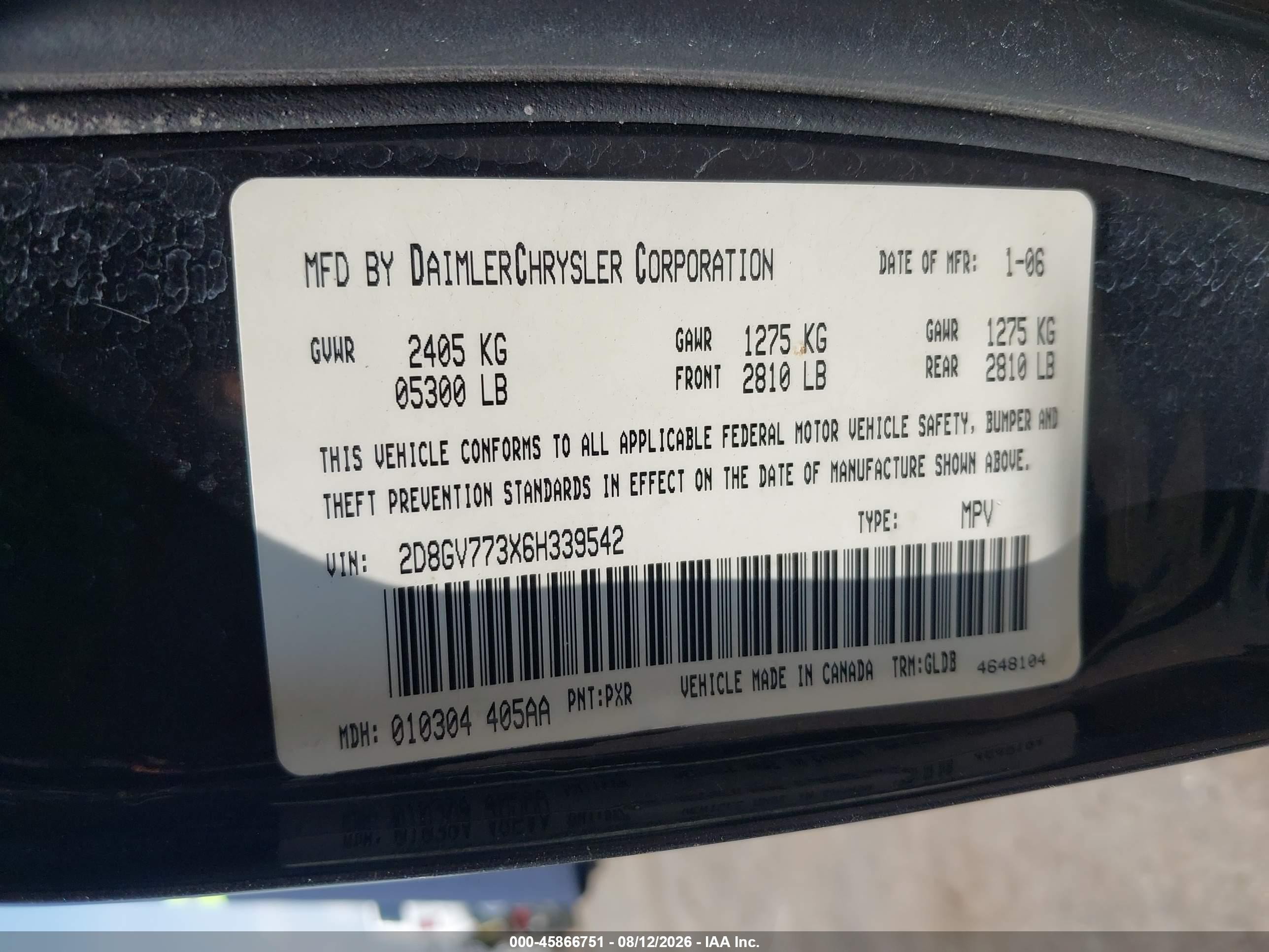 2006 Dodge Magnum Srt8 Черный vin: 2D8GV773X6H339542