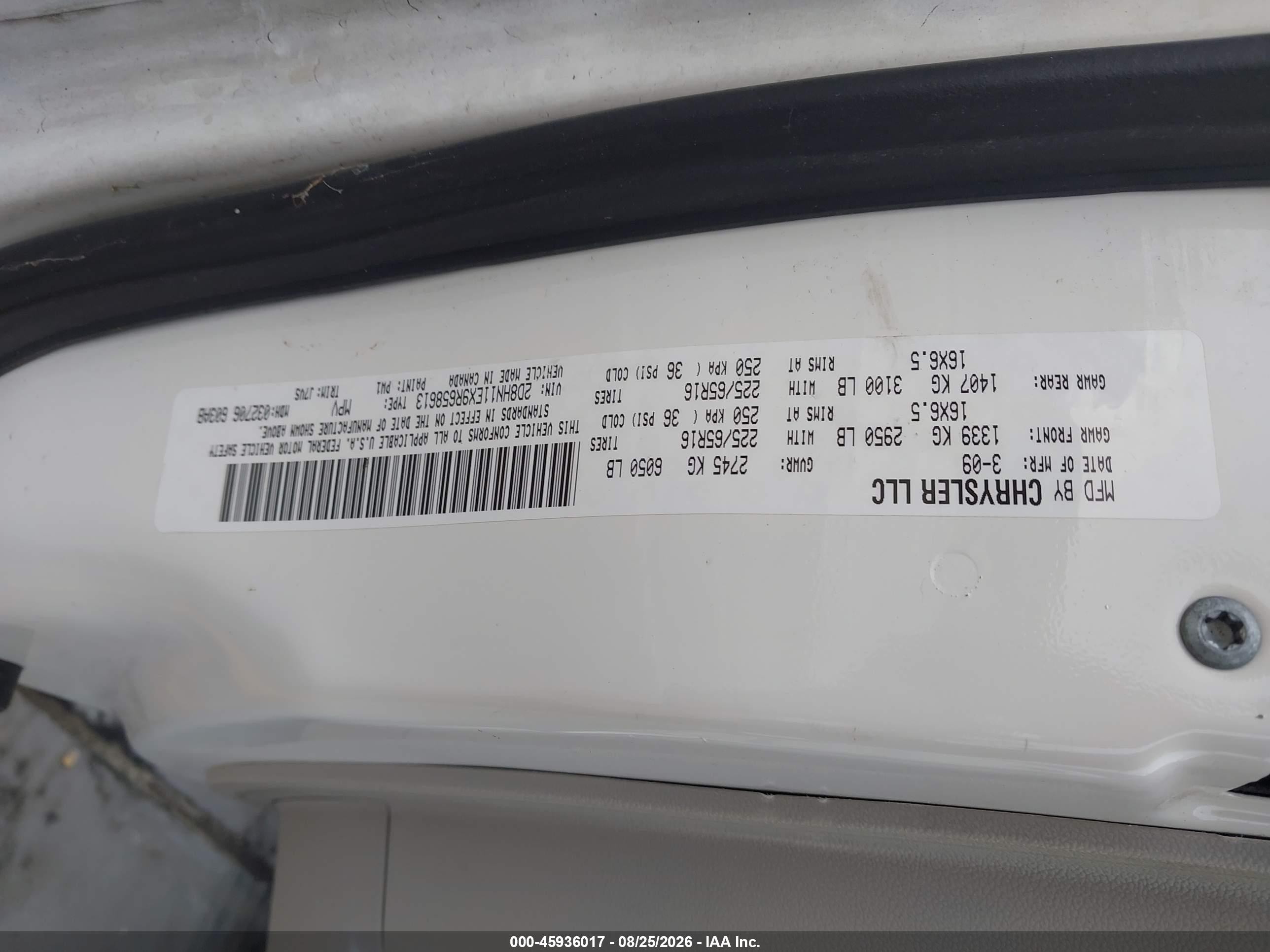 2009 Dodge Grand Caravan Cv White vin: 2D8HN11EX9R658613