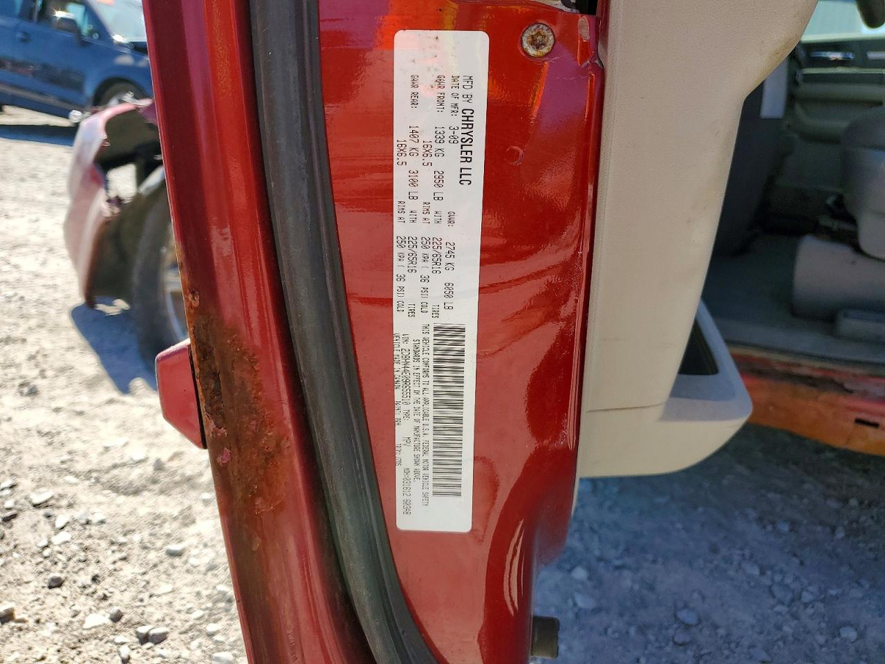 2009 Dodge Grand Caravan Se Red vin: 2D8HN44E09R655510