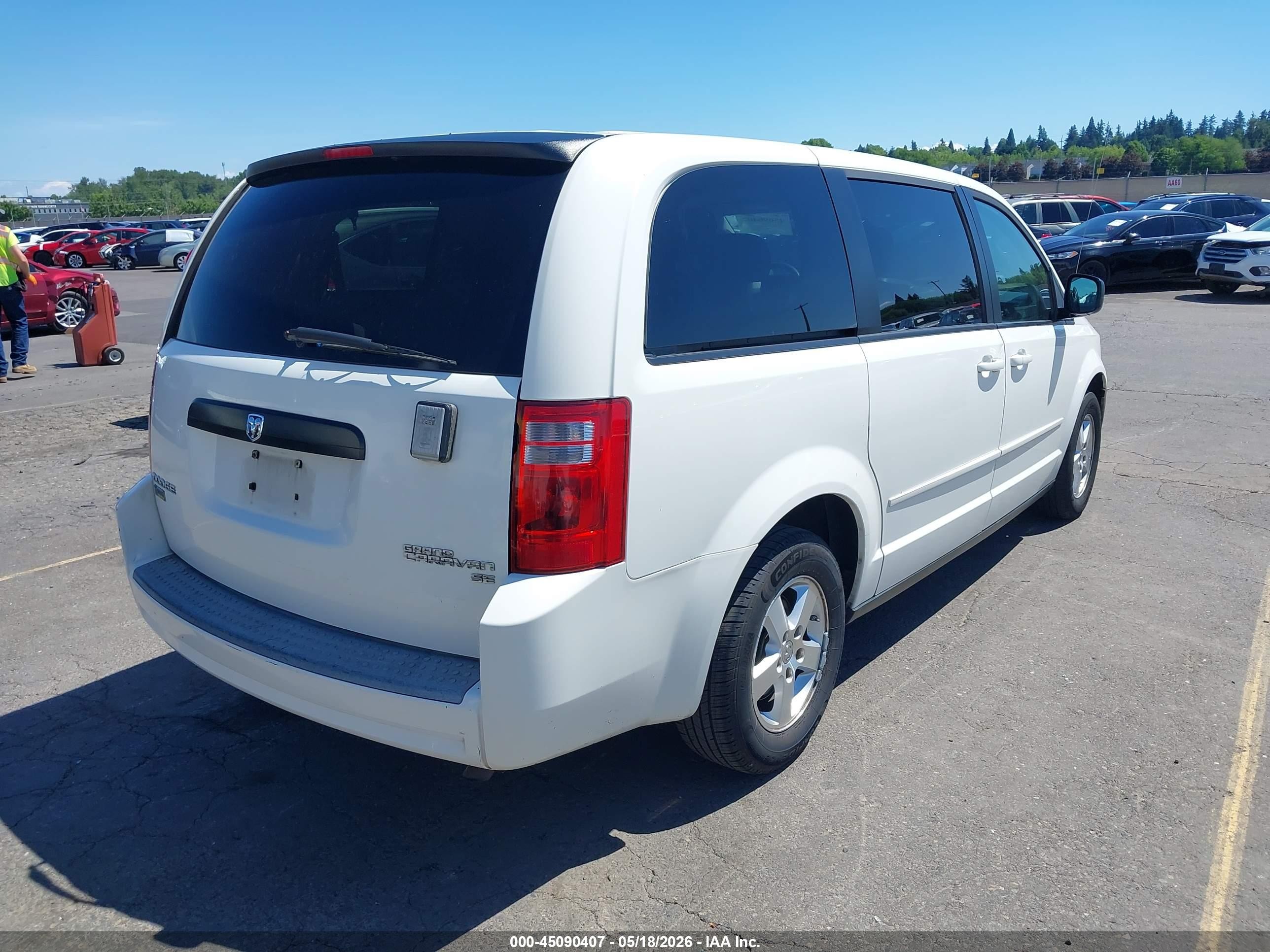 2009 Dodge Grand Caravan Se White vin: 2D8HN44E19R619518