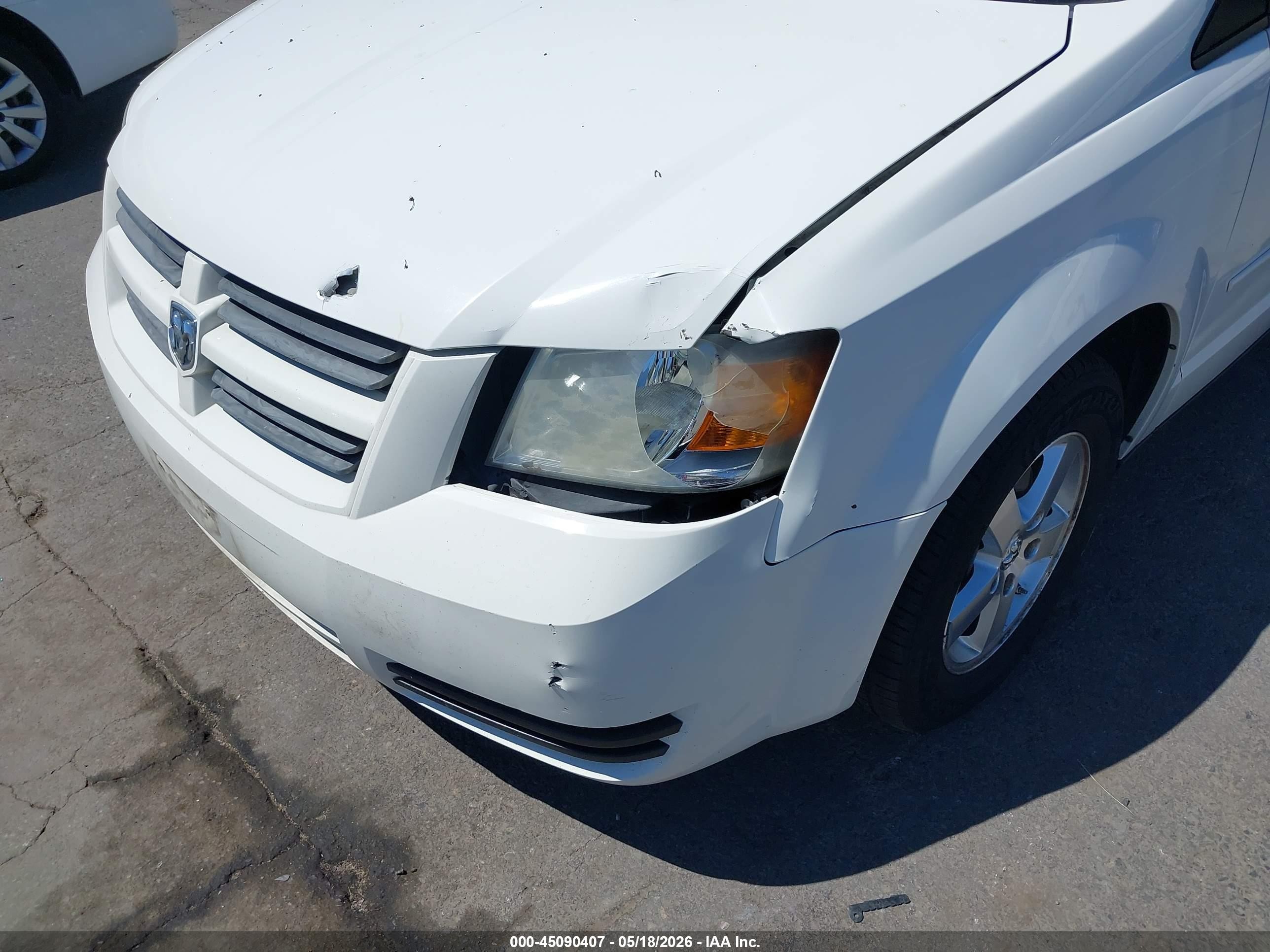 2009 Dodge Grand Caravan Se White vin: 2D8HN44E19R619518
