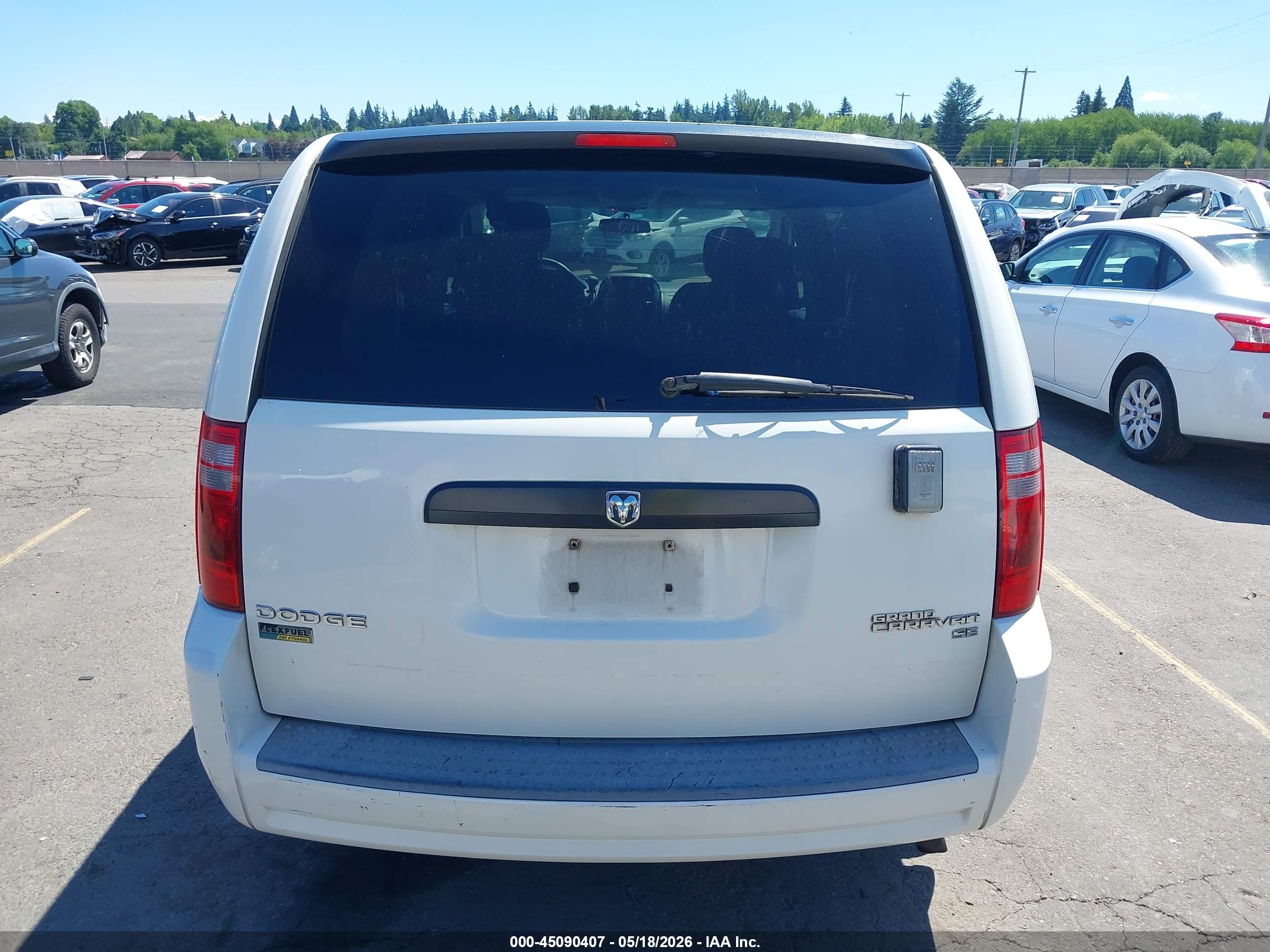 2009 Dodge Grand Caravan Se White vin: 2D8HN44E19R619518
