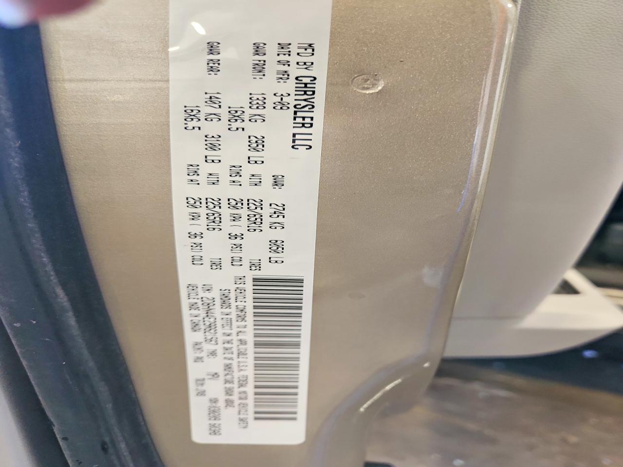 2009 Dodge Grand Caravan Se Beige vin: 2D8HN44E29R621567