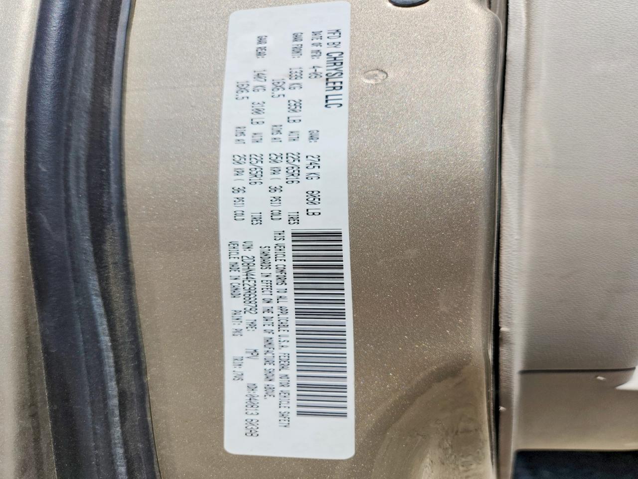2009 Dodge Grand Caravan Se Gold vin: 2D8HN44E29R668792