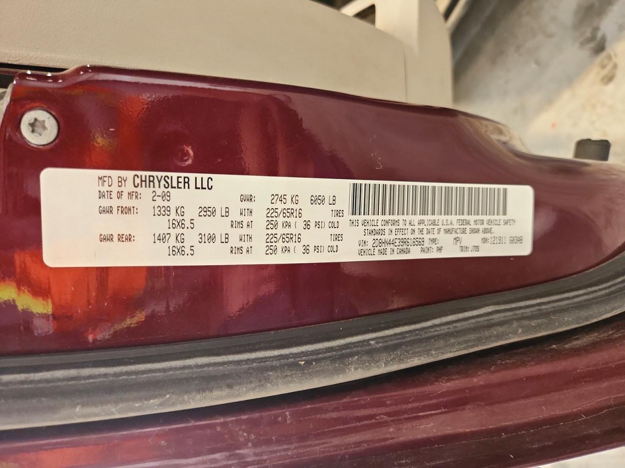 2009 Dodge Grand Caravan Se Бордовый vin: 2D8HN44E39R616569