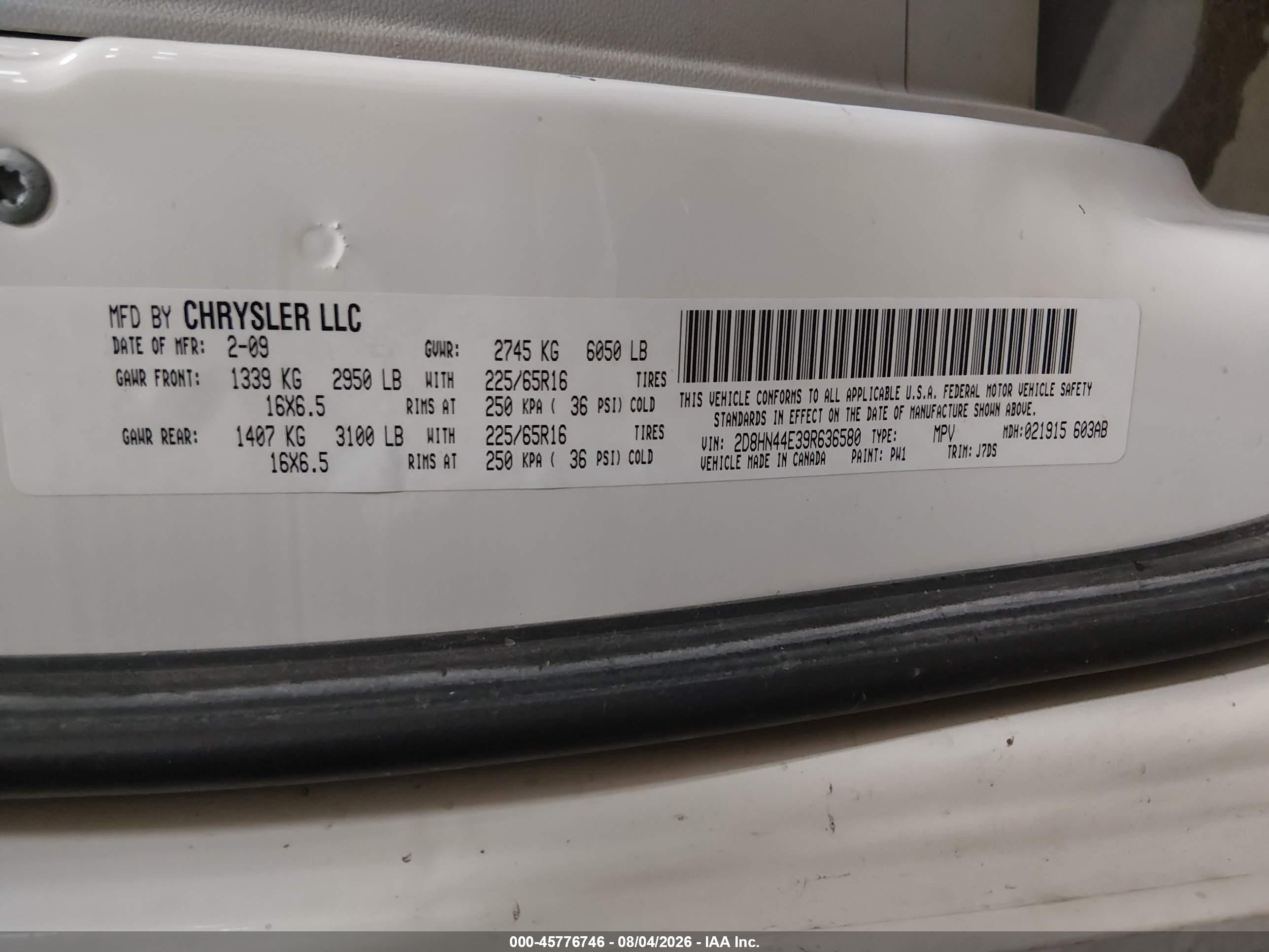 2009 Dodge Grand Caravan Se White vin: 2D8HN44E39R636580