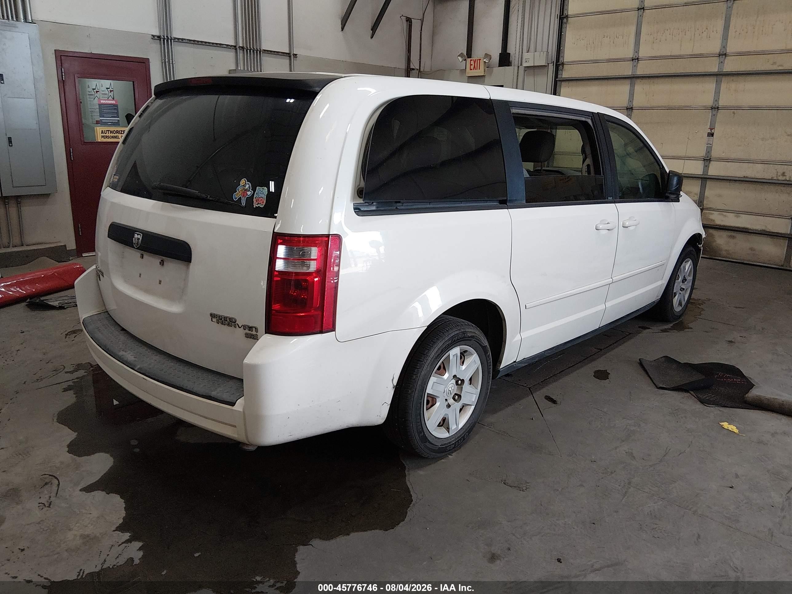 2009 Dodge Grand Caravan Se White vin: 2D8HN44E39R636580