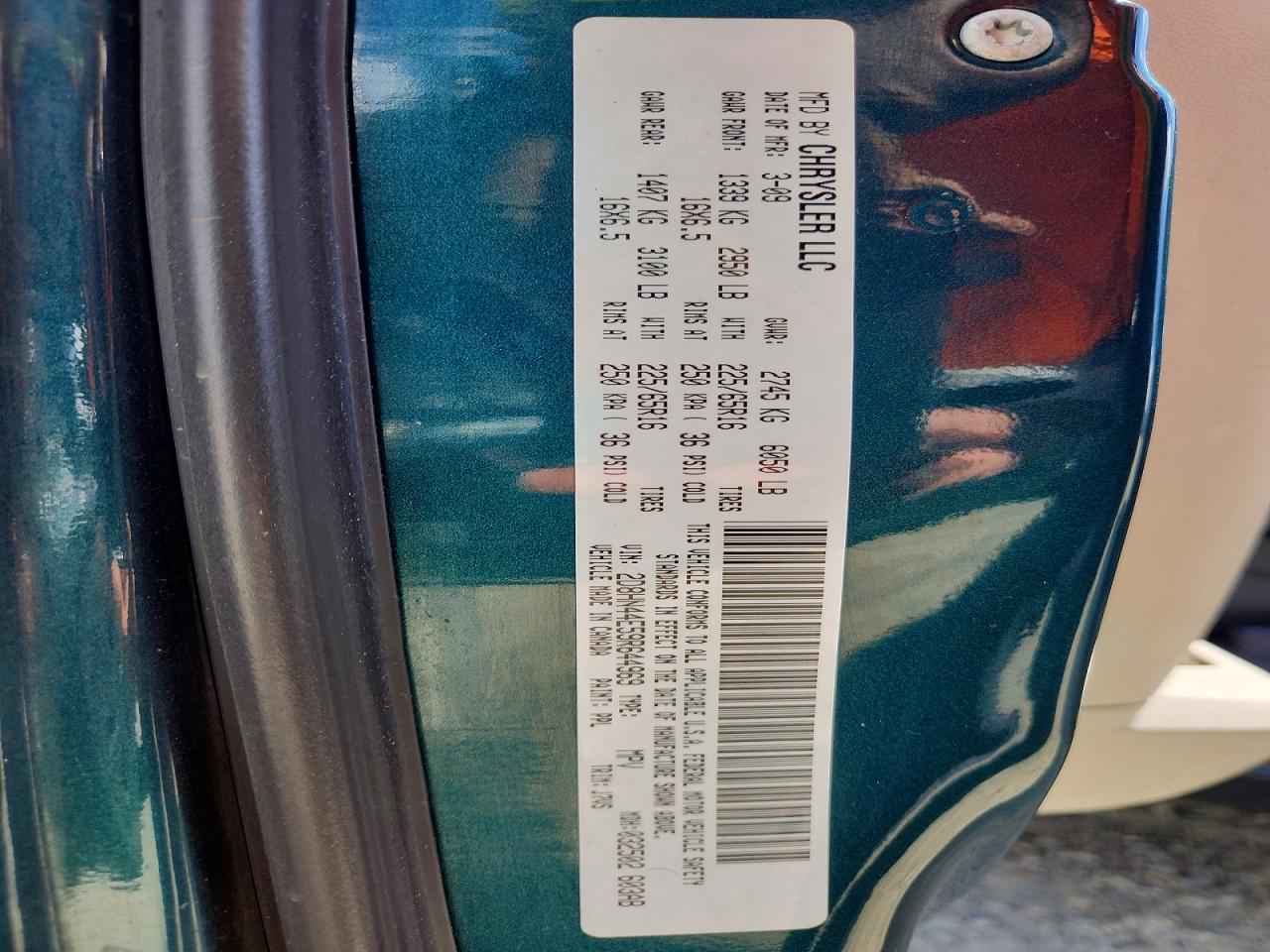 2009 Dodge Grand Caravan Se Green vin: 2D8HN44E59R644969