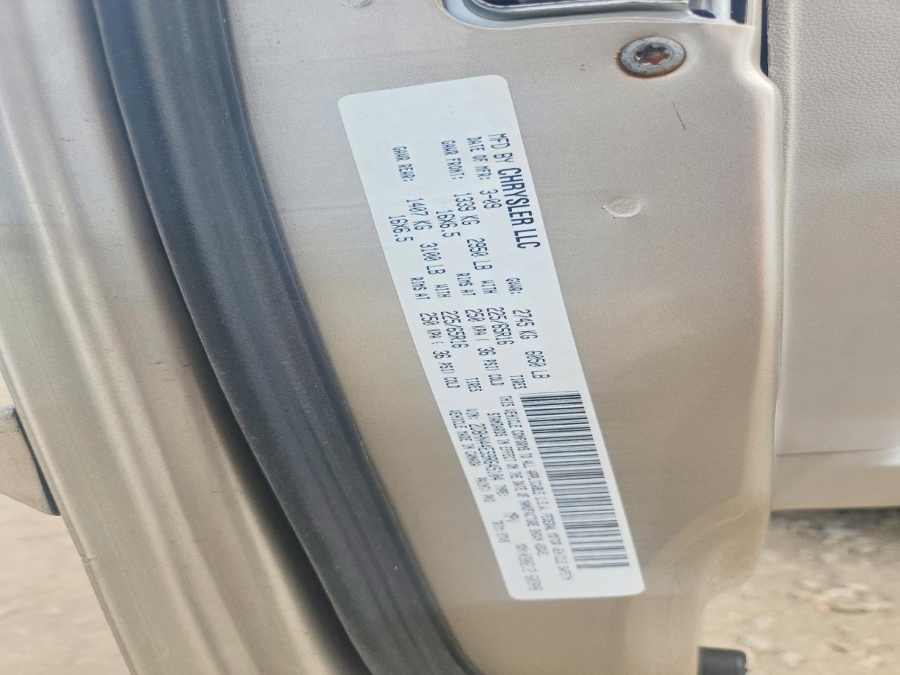 2009 Dodge Grand Caravan Le Gold vin: 2D8HN44E59R645104