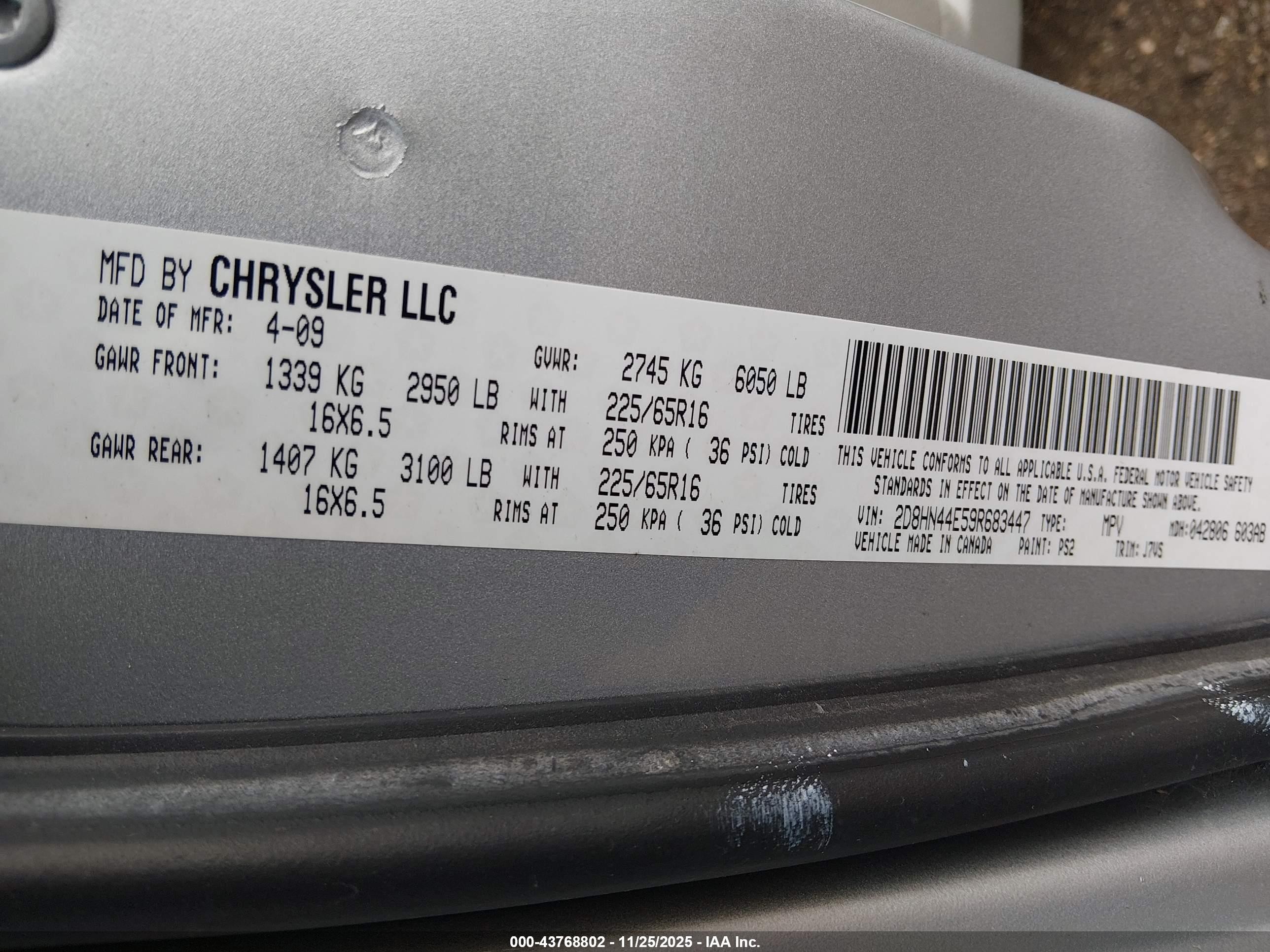 2009 Dodge Grand Caravan Se Silver vin: 2D8HN44E59R683447