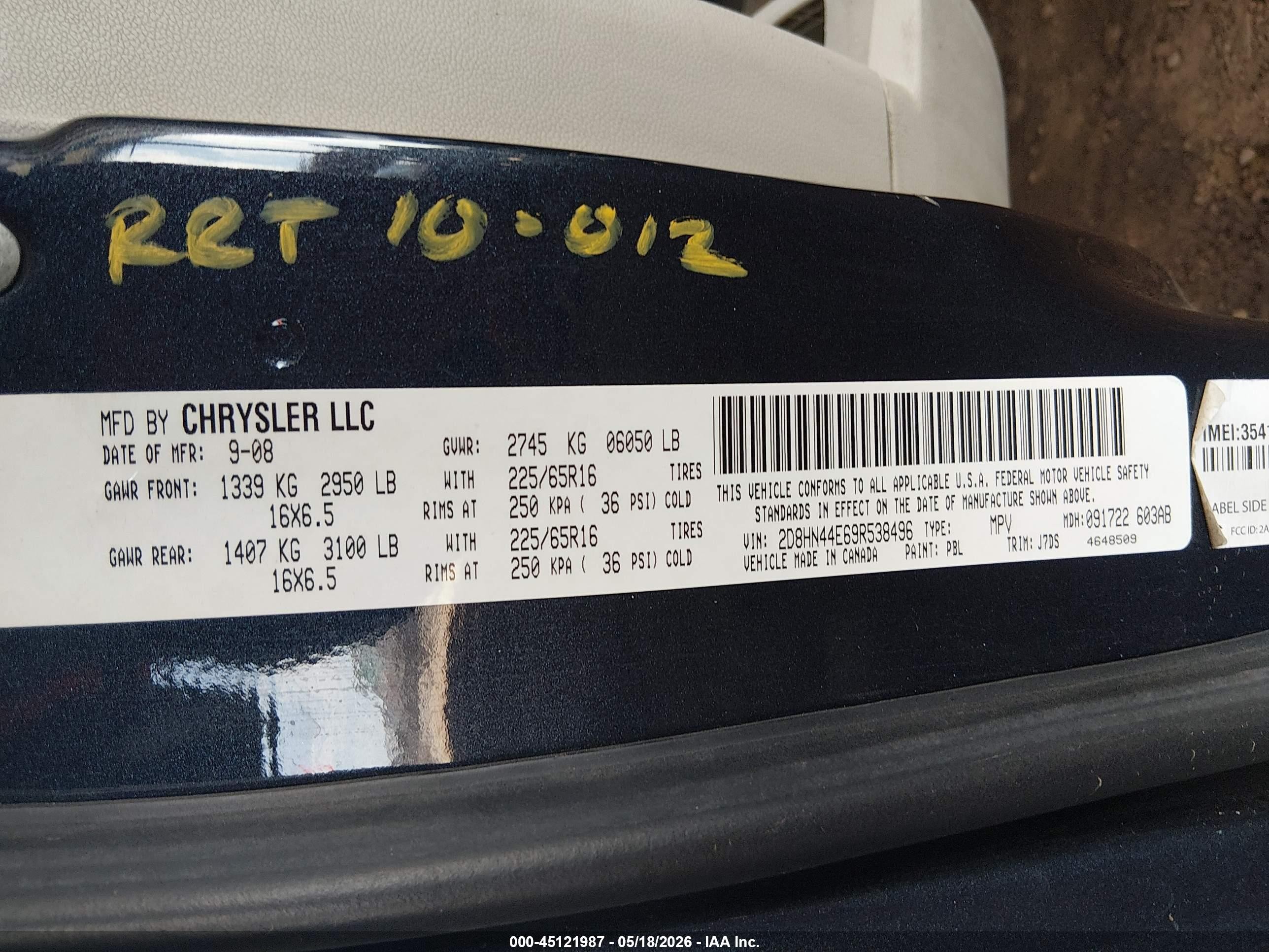 2009 Dodge Grand Caravan Se Blue vin: 2D8HN44E69R538496