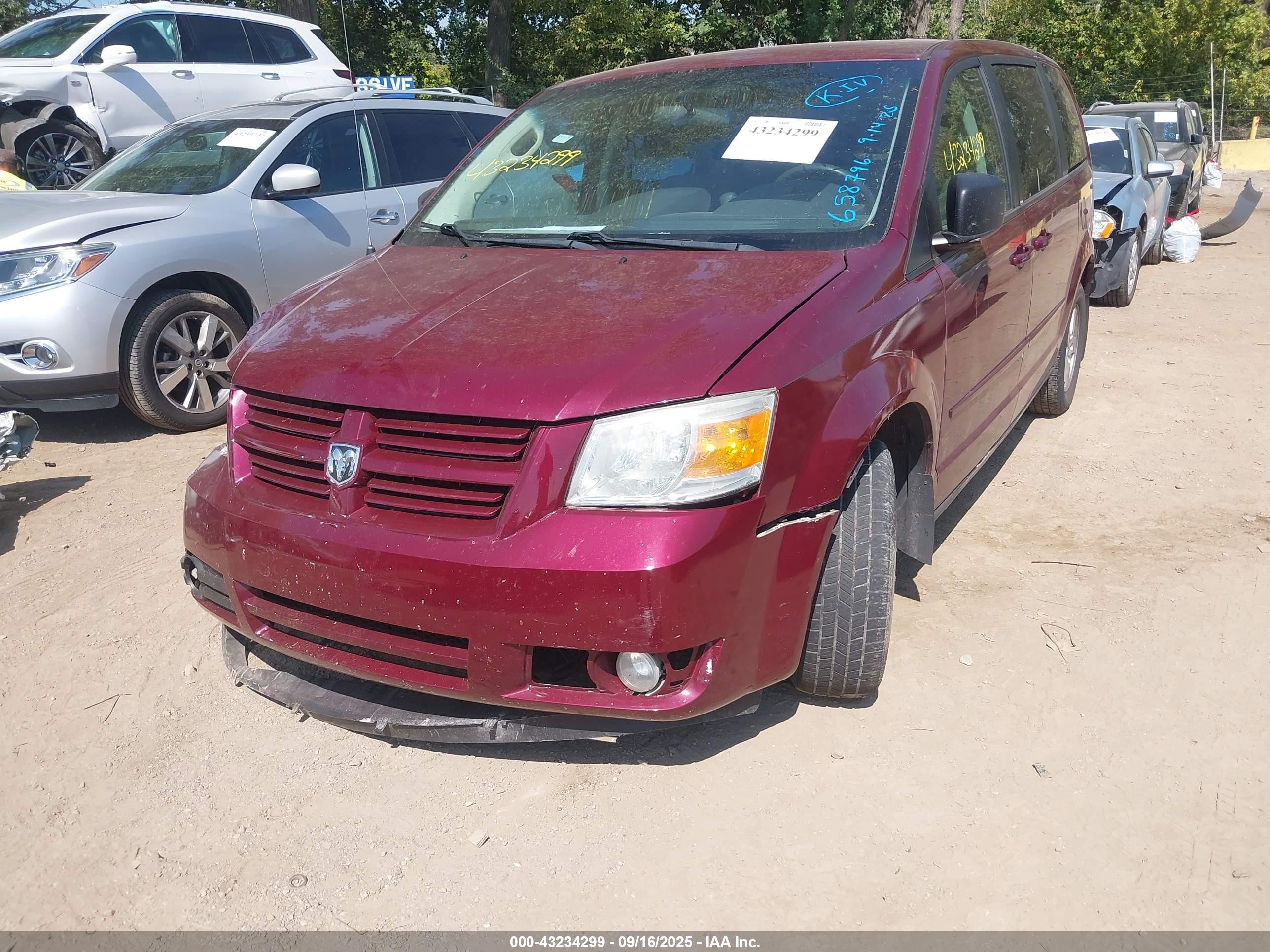 2009 Dodge Grand Caravan Se Red vin: 2D8HN44E89R630838
